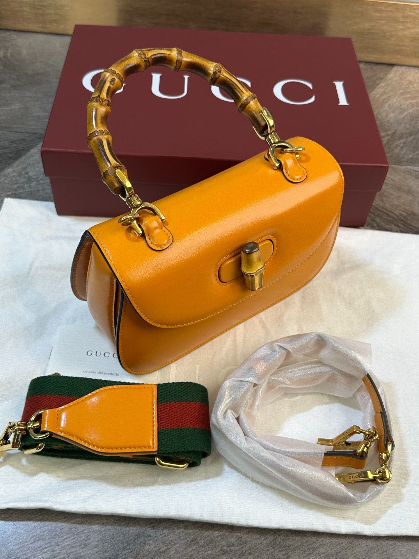Gucci Gucci 1947 Orange Bamboo Bag Size ONE SIZE - 3 Thumbnail