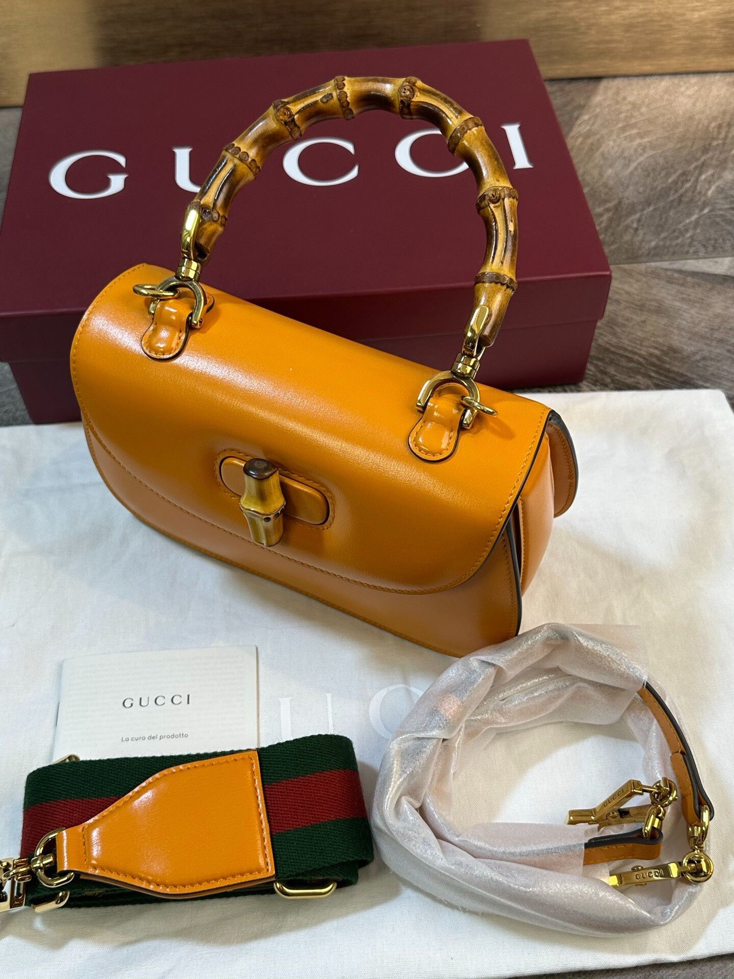 Gucci Gucci 1947 Orange Bamboo Bag Size ONE SIZE - 4 Thumbnail