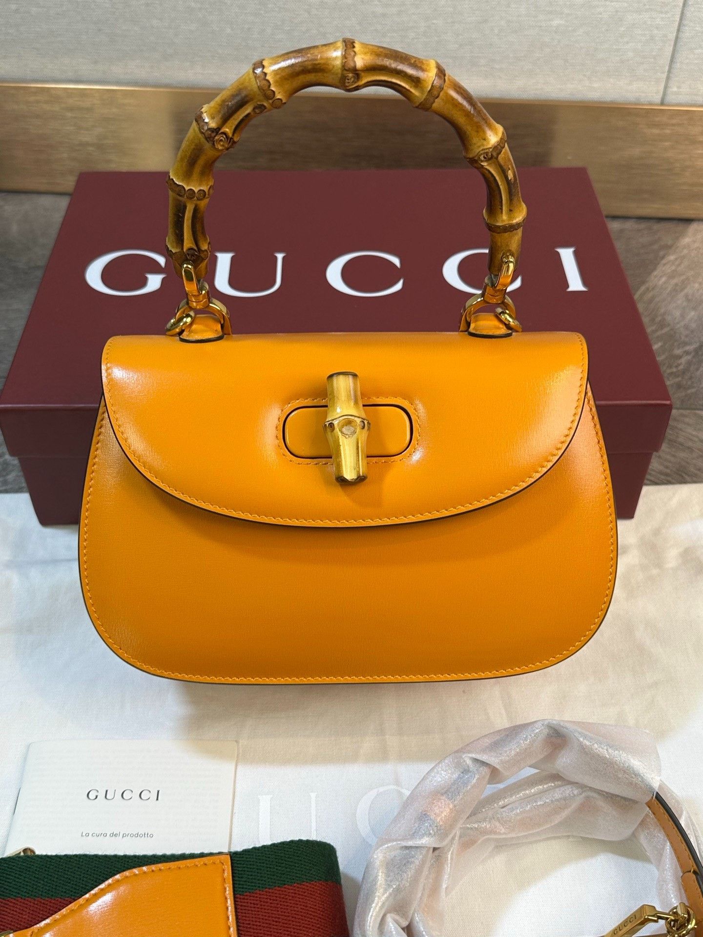 Gucci Gucci 1947 Orange Bamboo Bag Size ONE SIZE - 5 Thumbnail