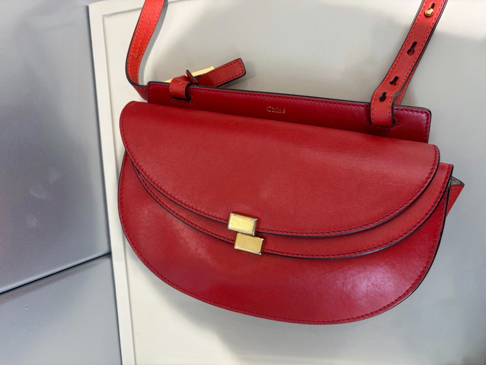 Chloe Chloe Red Leather Crescent Bag Size ONE SIZE - 6 Thumbnail