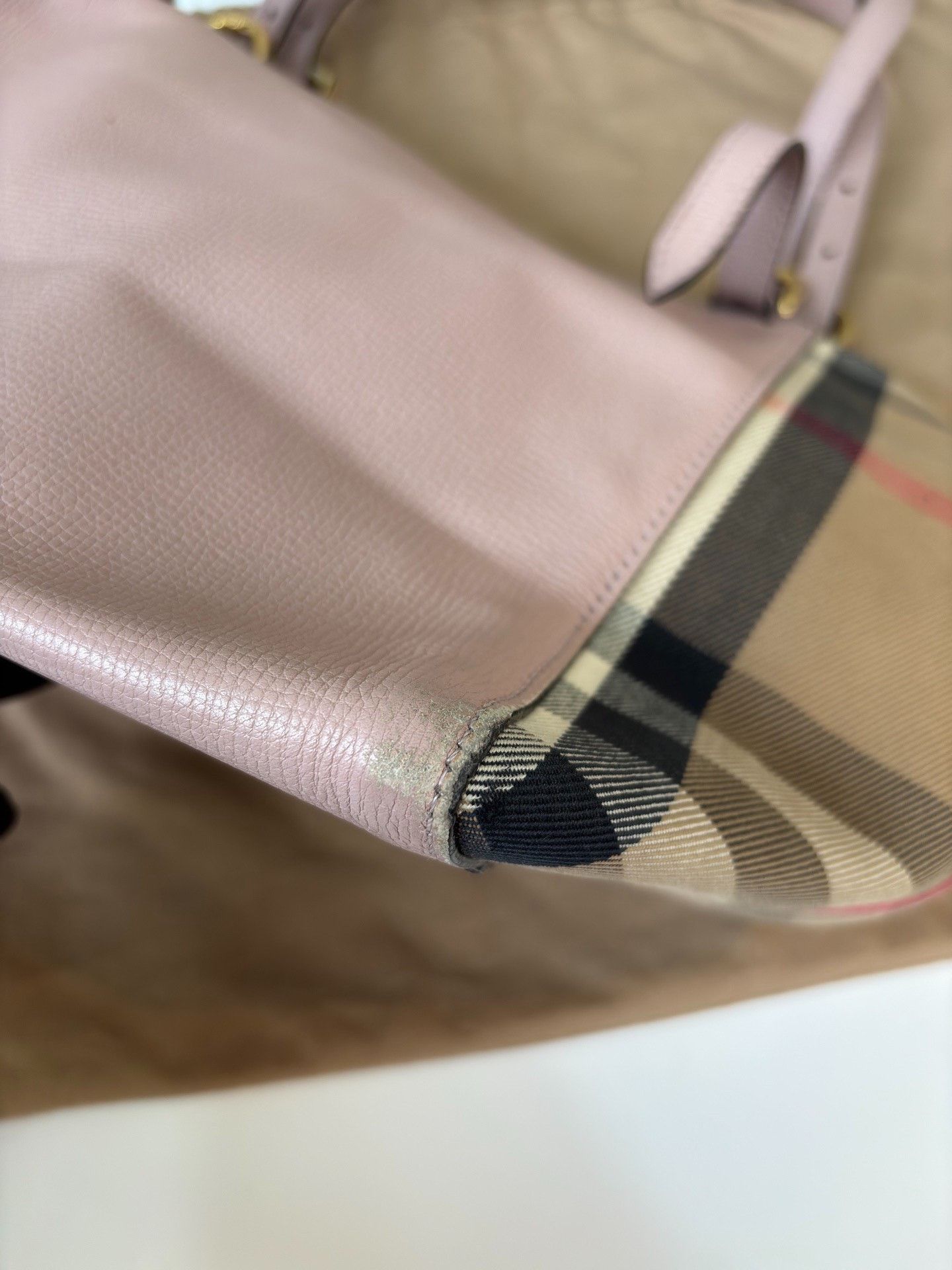 Burberry Burberry Pink Plaid Tote Bag Size ONE SIZE - 8 Thumbnail