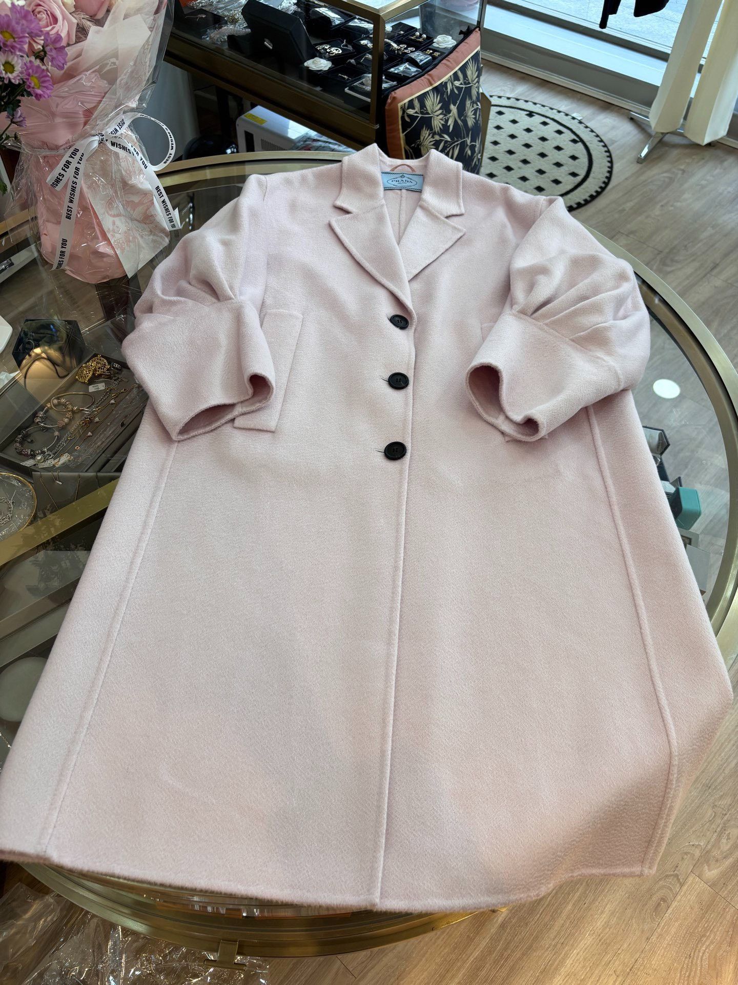 Prada New Prada Oversized Pink Cashmere Coat Size S / US 4 / IT 40 - 3 Thumbnail