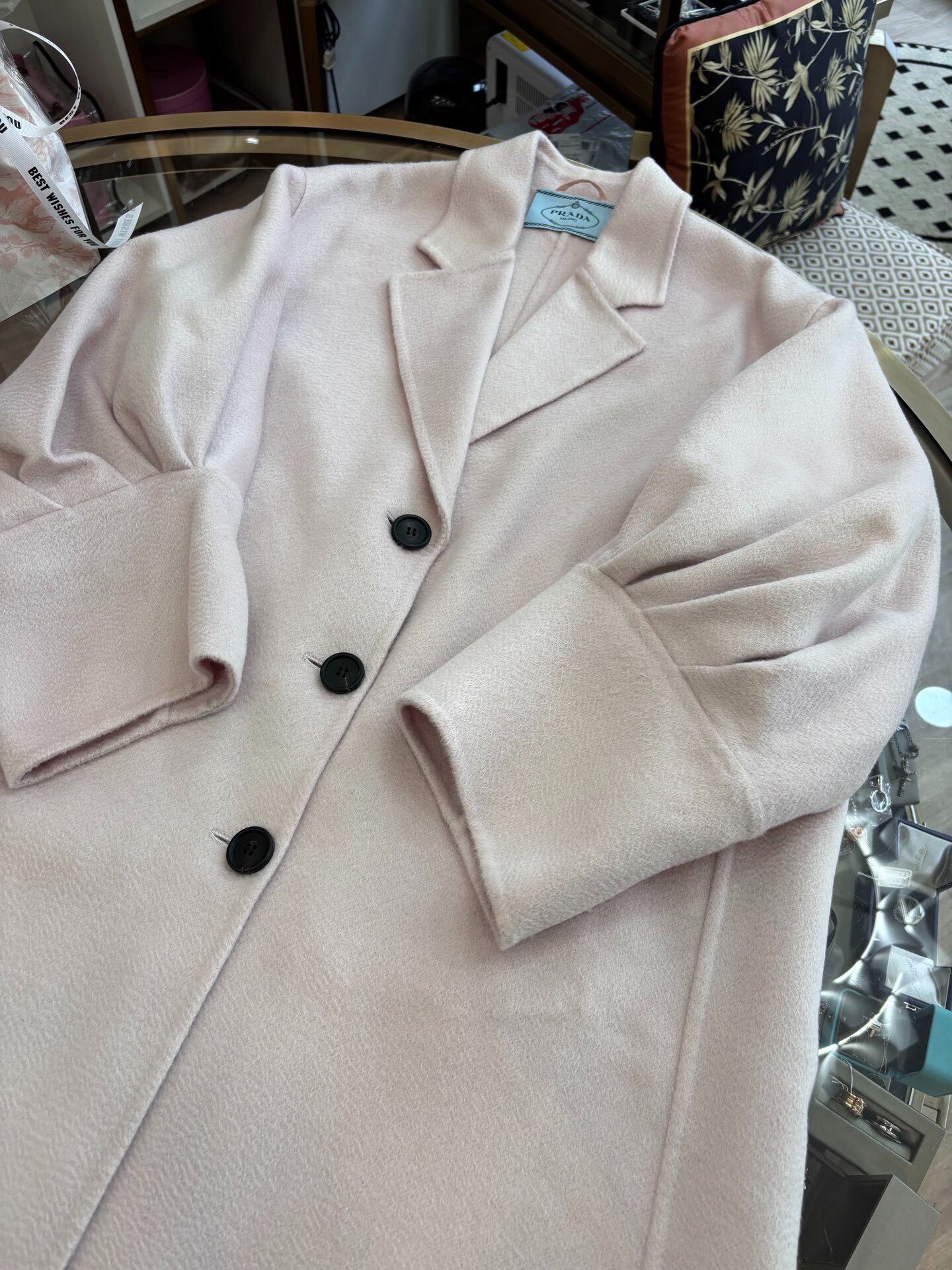 Prada New Prada Oversized Pink Cashmere Coat Size S / US 4 / IT 40 - 4 Thumbnail