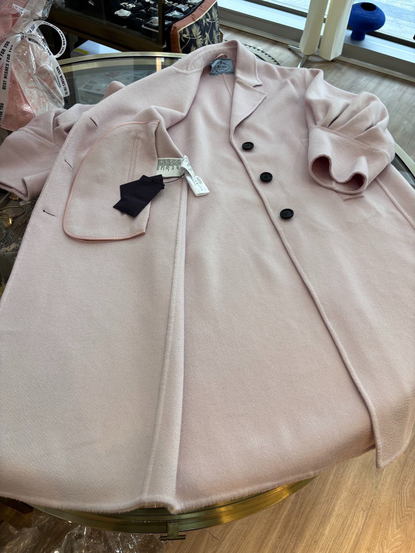 Prada New Prada Oversized Pink Cashmere Coat Size S / US 4 / IT 40 - 9 Thumbnail