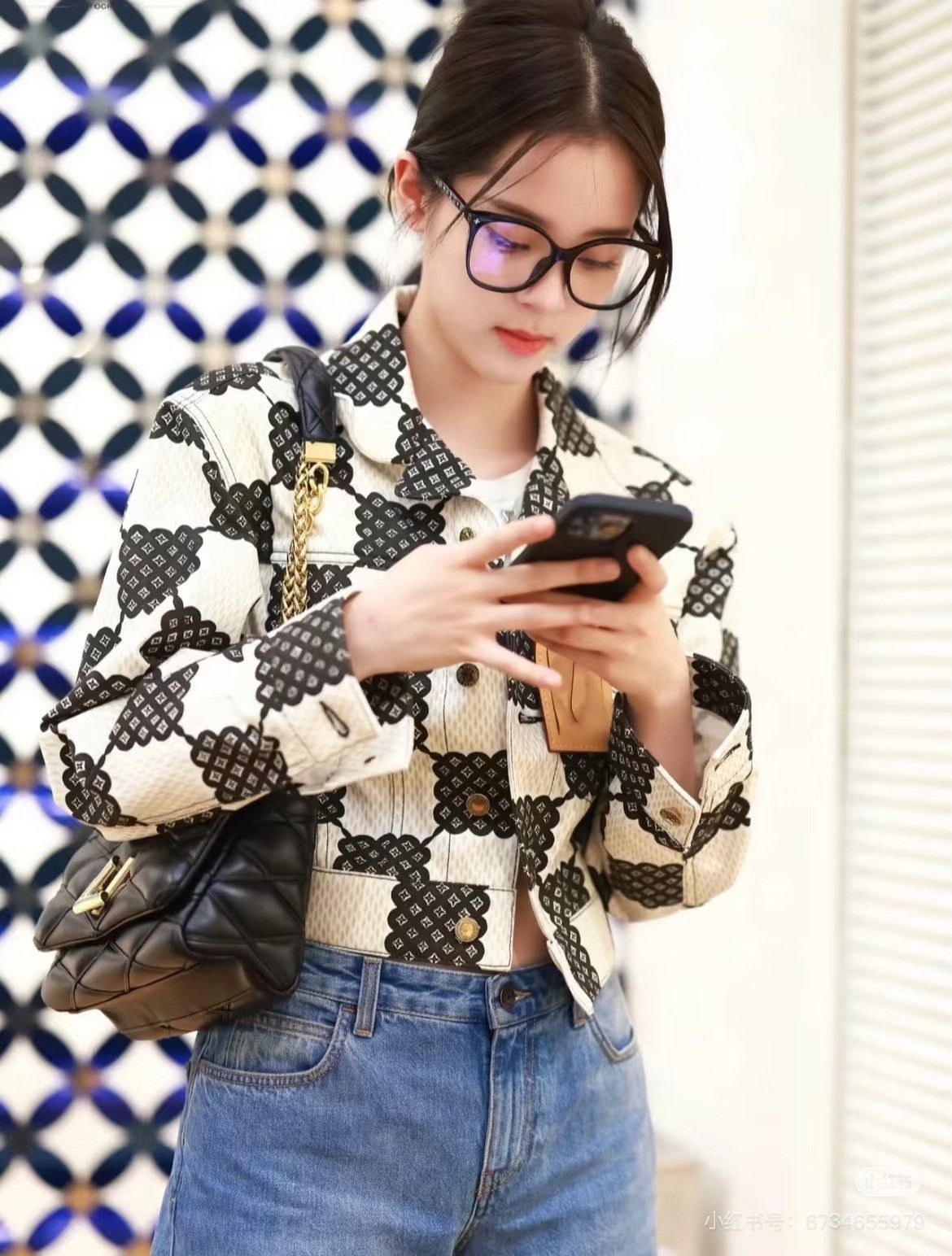 Louis Vuitton LV Black White Checkerboard Denim Jacket Size S / US 4 / IT 40 - 9 Thumbnail