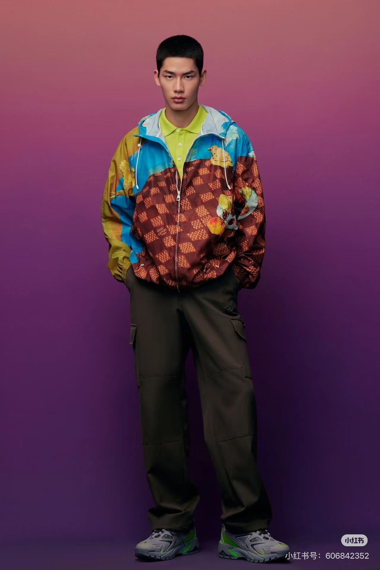 Louis Vuitton LV Brown Checkerboard Graffiti Hooded Jacket Size US M / EU 48-50 / 2 - 8 Thumbnail