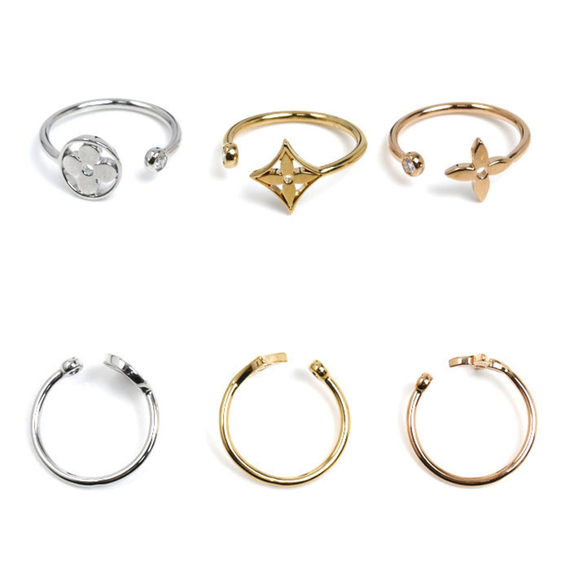 Louis Vuitton Louis Vuitton 18K Yellow Gold Pink White Bague Monogram Idylle Diamond Ring Q9F15C 49 5.4g Women's Size ONE SIZE - 3 Thumbnail
