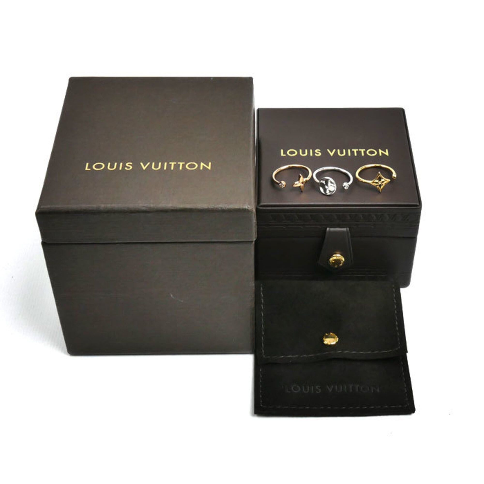 Louis Vuitton Louis Vuitton 18K Yellow Gold Pink White Bague Monogram Idylle Diamond Ring Q9F15C 49 5.4g Women's Size ONE SIZE - 5 Thumbnail