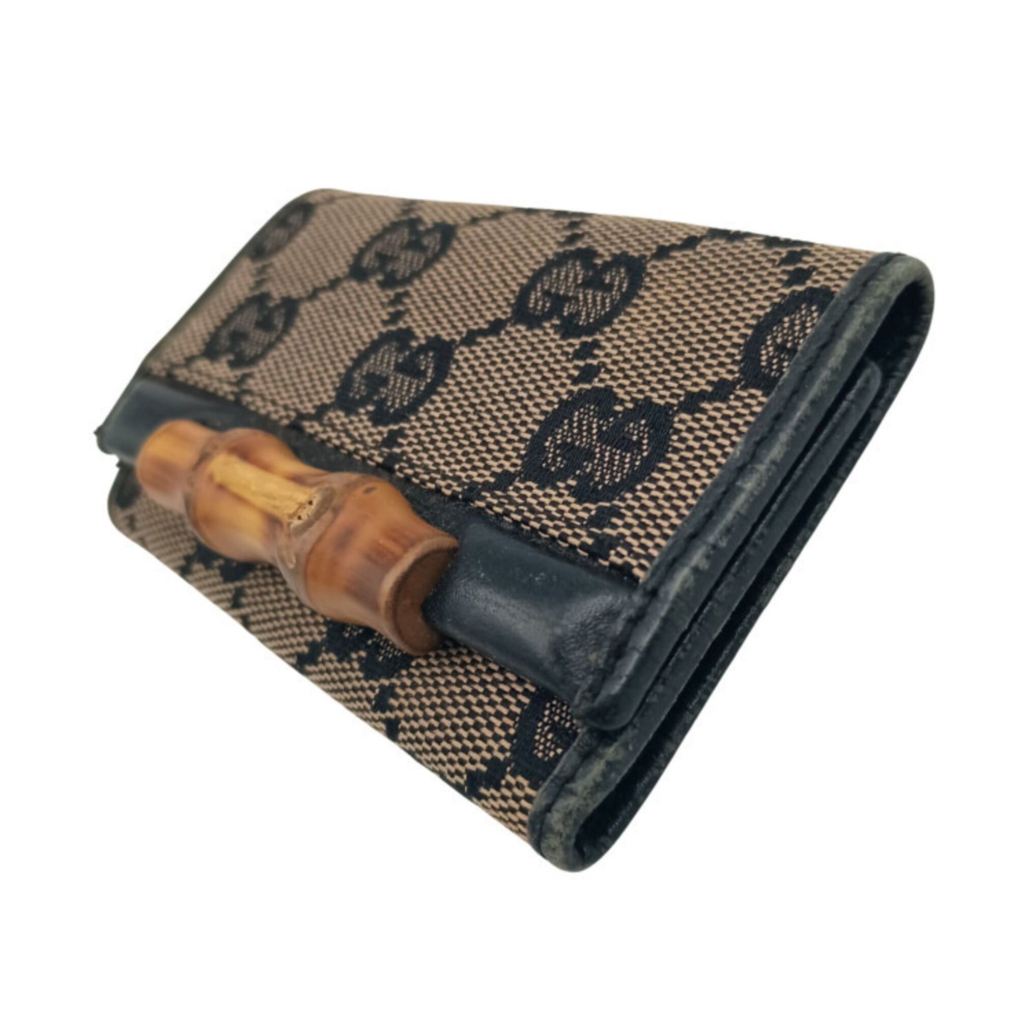 Gucci GUCCI Bamboo Key Case 112552.2149 Brown Black GG Canvas Leather Men's Women's 6-Key Size ONE SIZE - 2 Thumbnail