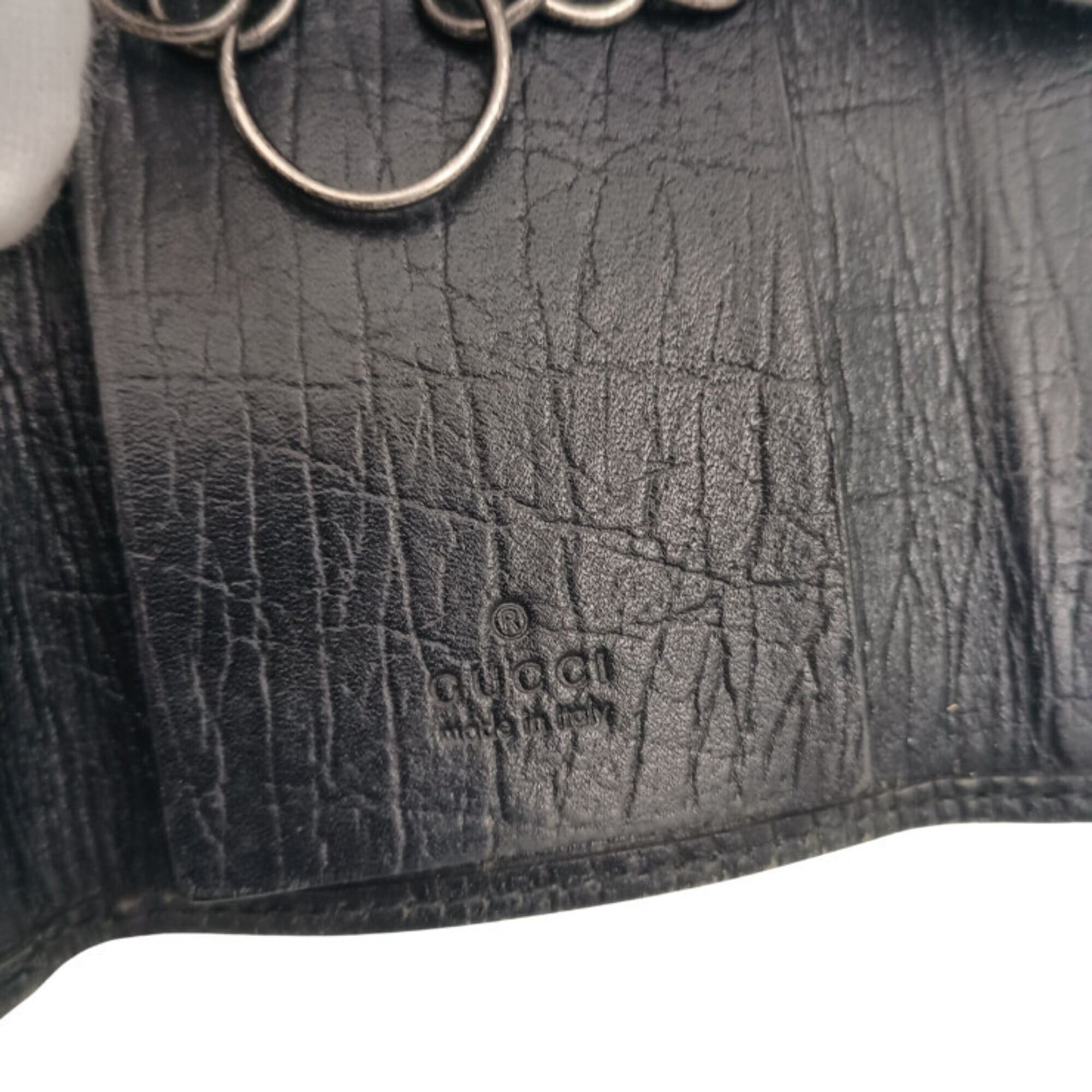 Gucci GUCCI Bamboo Key Case 112552.2149 Brown Black GG Canvas Leather Men's Women's 6-Key Size ONE SIZE - 8 Thumbnail