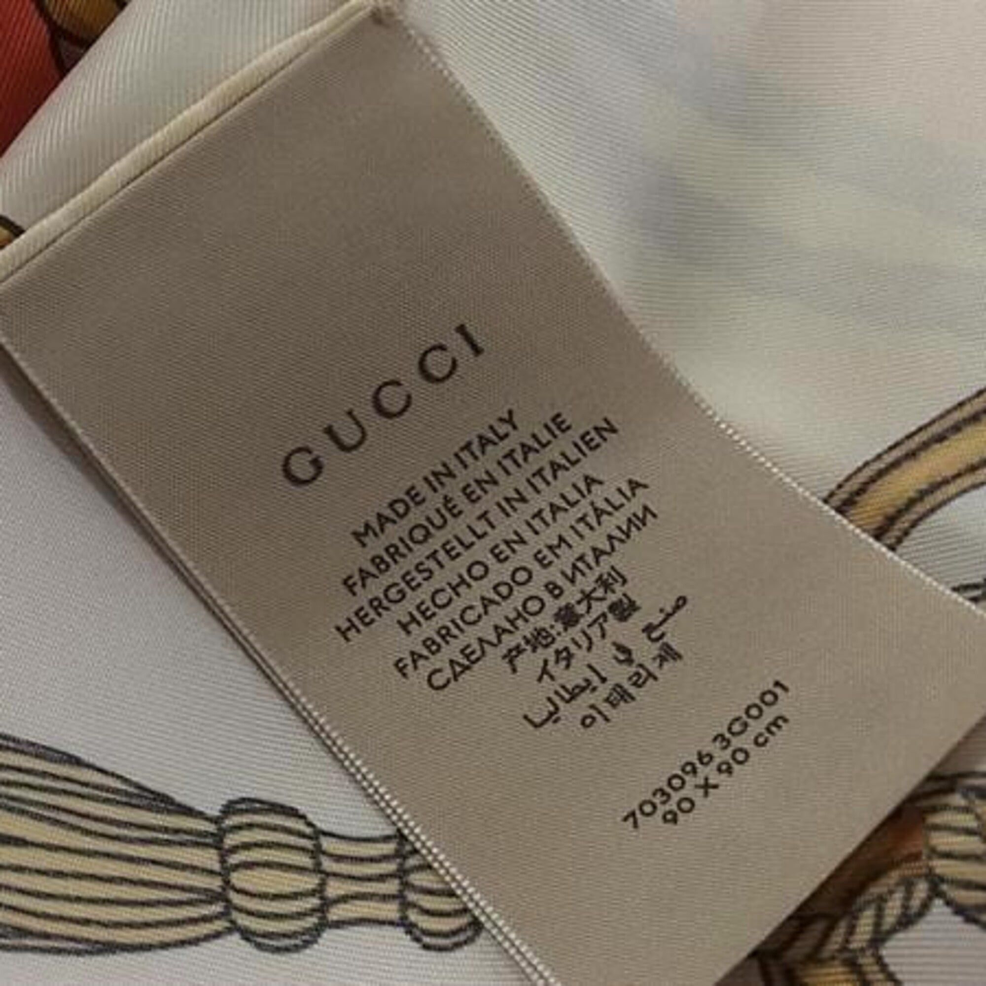 Gucci GUCCI Large Scarf/Muffler 703096 Multicolor Silk Women's Rope Pattern Size ONE SIZE - 5 Thumbnail
