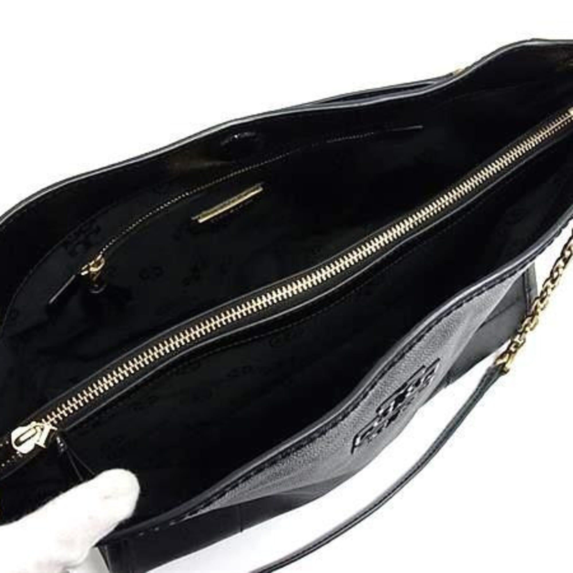 Tory Burch Tory Burch Britain Collection Tote Bag, Black, Women's, Chain Size ONE SIZE - 5 Thumbnail
