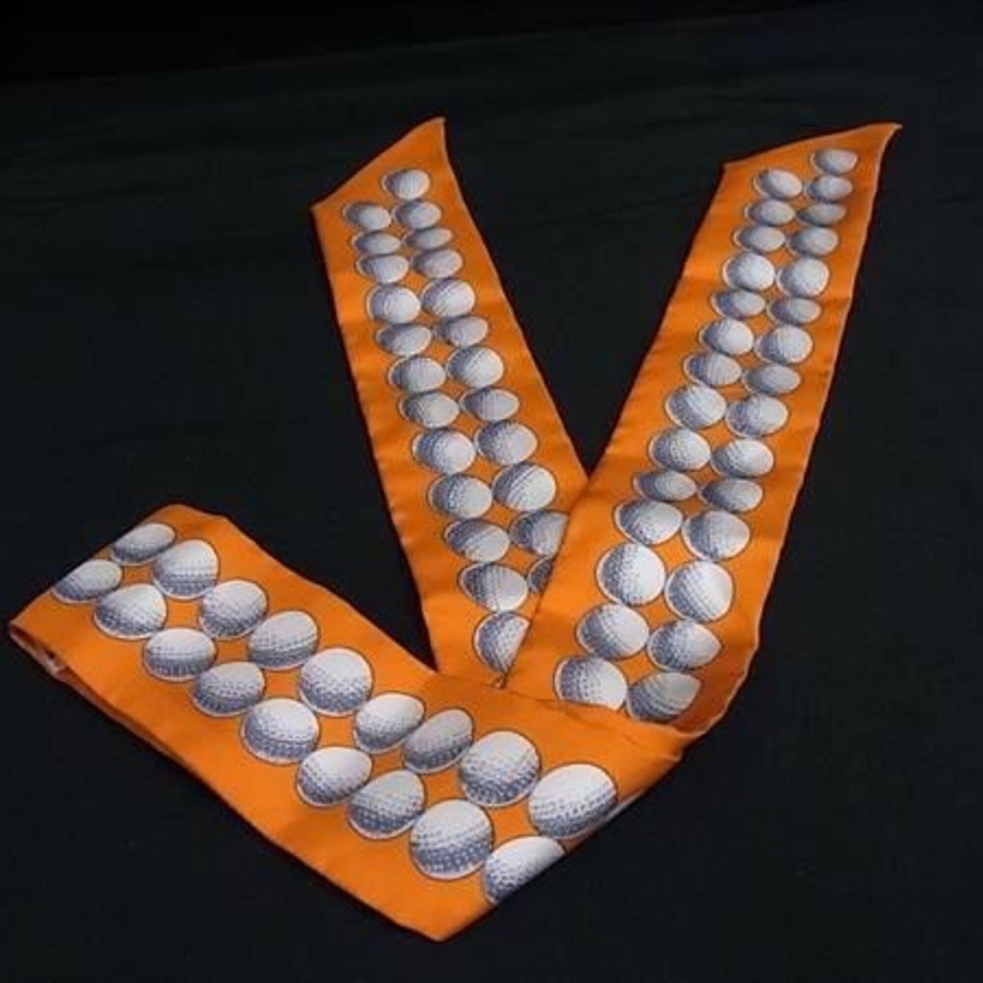 Hermes HERMES Ribbon Scarf/Muffler Twilly Orange Silk Women's BALLS DE GOLF Size ONE SIZE - 2 Thumbnail