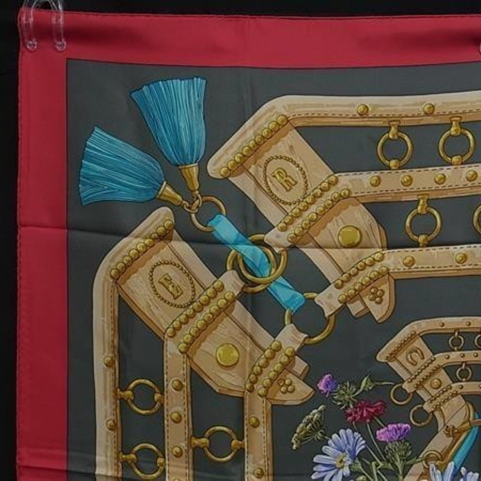 Hermes Hermes Large Scarf/Muffler Carre 90 Multicolor Silk Women's AUX CHAMPS Field Size ONE SIZE - 2 Thumbnail