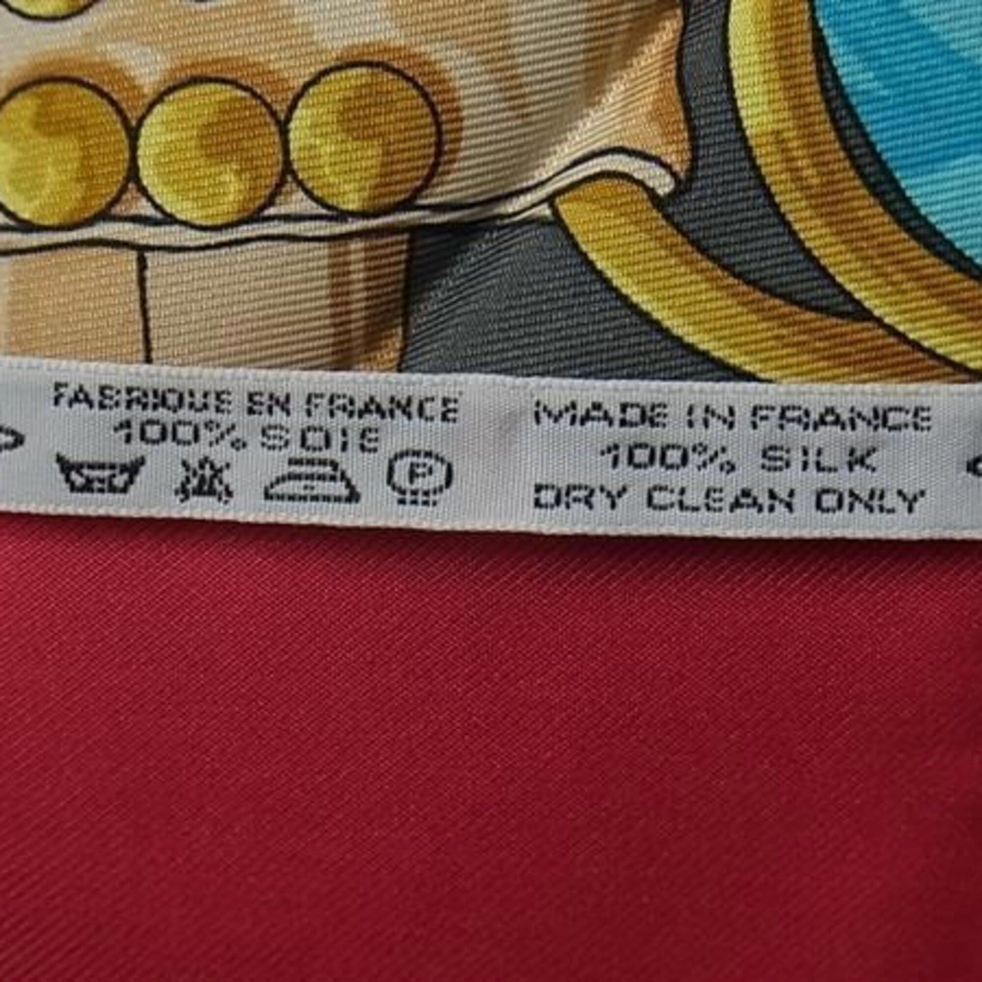 Hermes Hermes Large Scarf/Muffler Carre 90 Multicolor Silk Women's AUX CHAMPS Field Size ONE SIZE - 5 Thumbnail