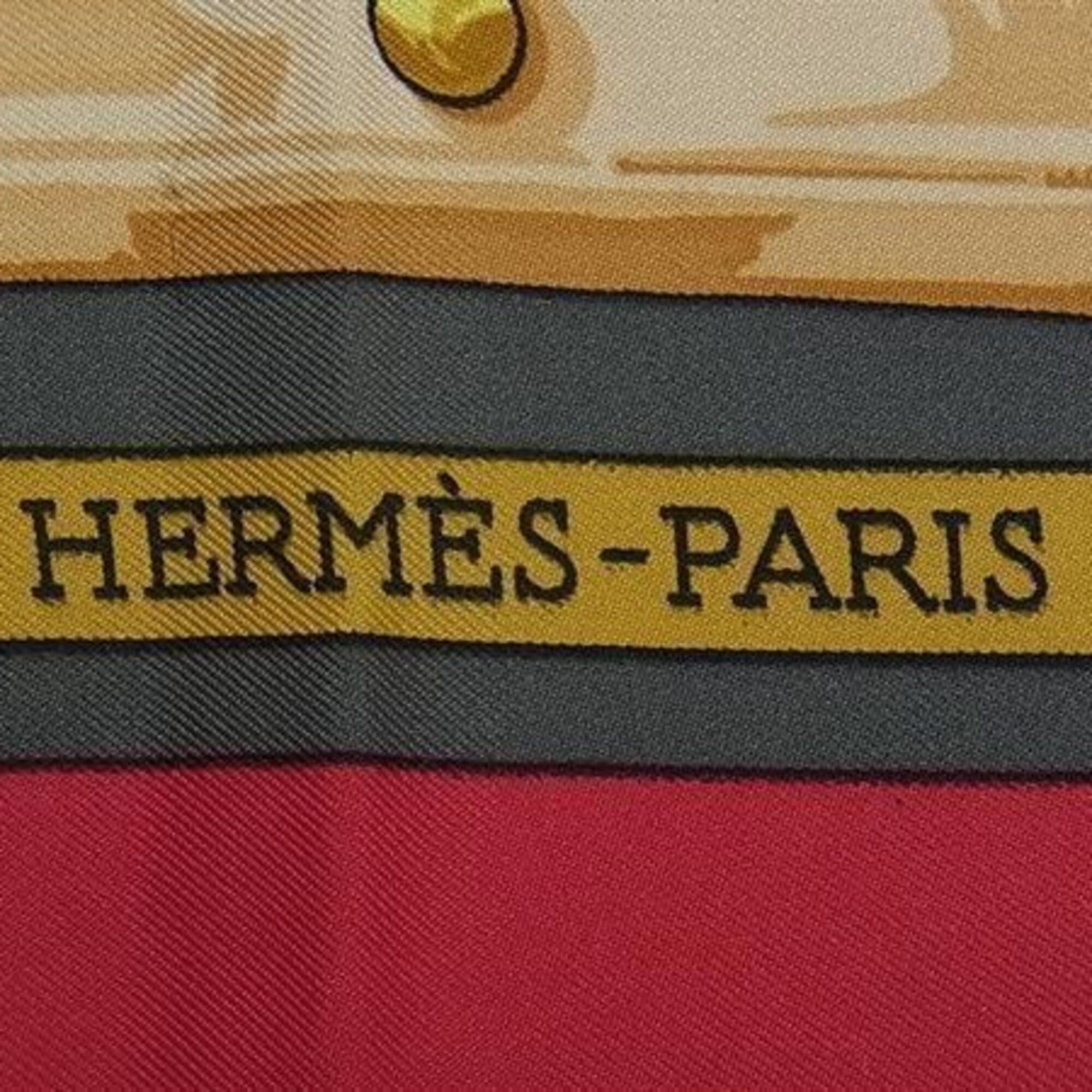 Hermes Hermes Large Scarf/Muffler Carre 90 Multicolor Silk Women's AUX CHAMPS Field Size ONE SIZE - 4 Thumbnail