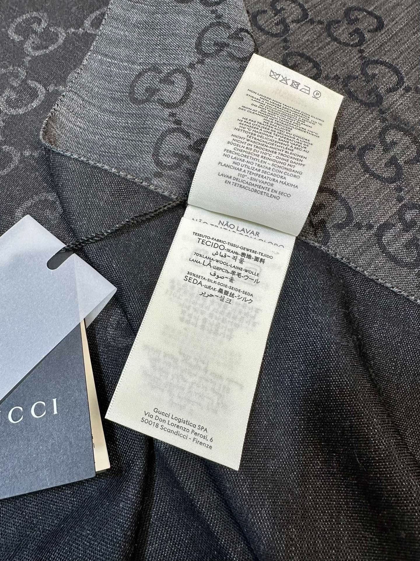Gucci Gucci Dark Gray Logo Fringe Scarf Size ONE SIZE - 2 Thumbnail