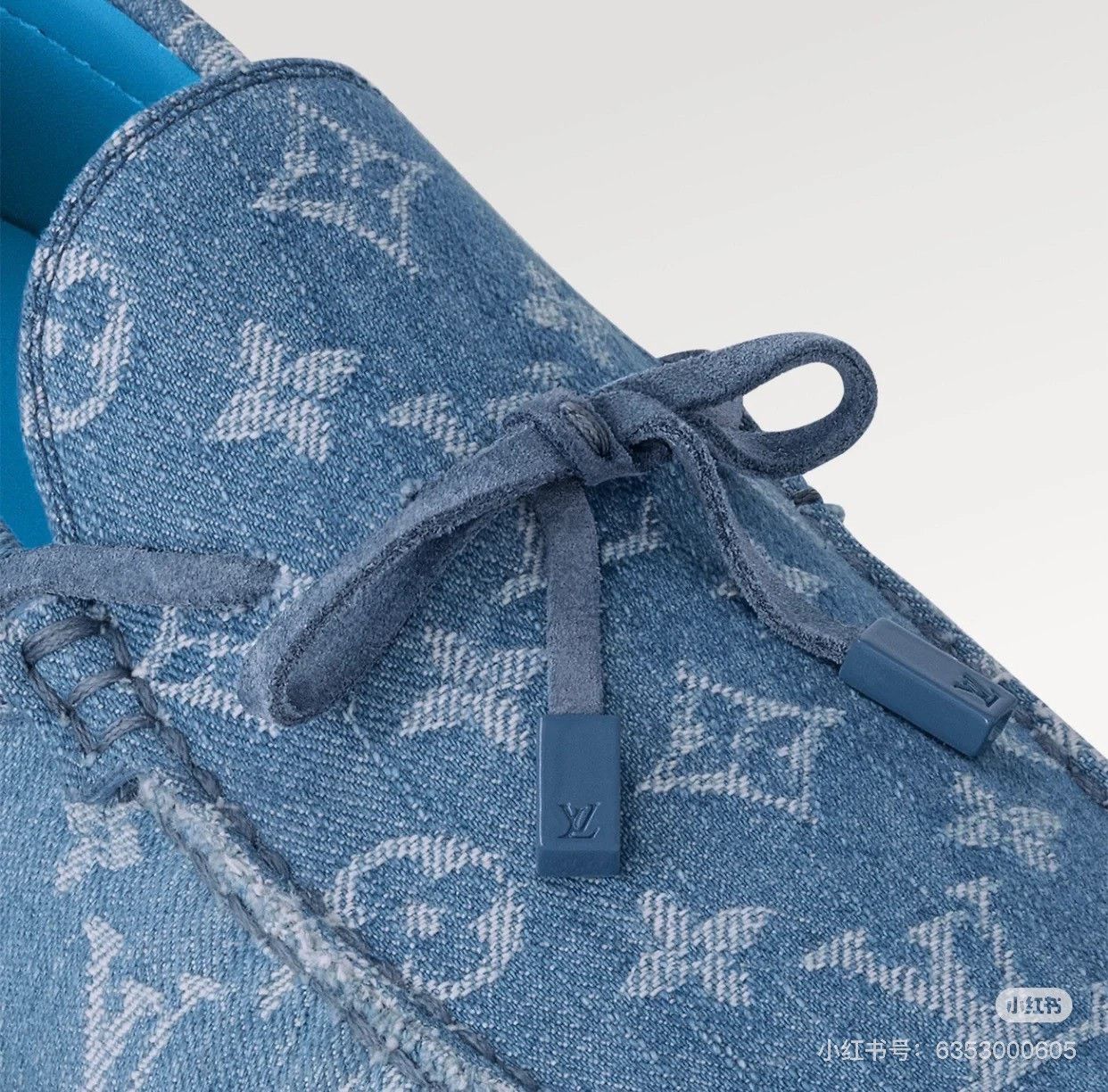 Louis Vuitton LV Blue Denim Monogram Moccasin Loafer Size US 8 / EU 41 - 8 Thumbnail