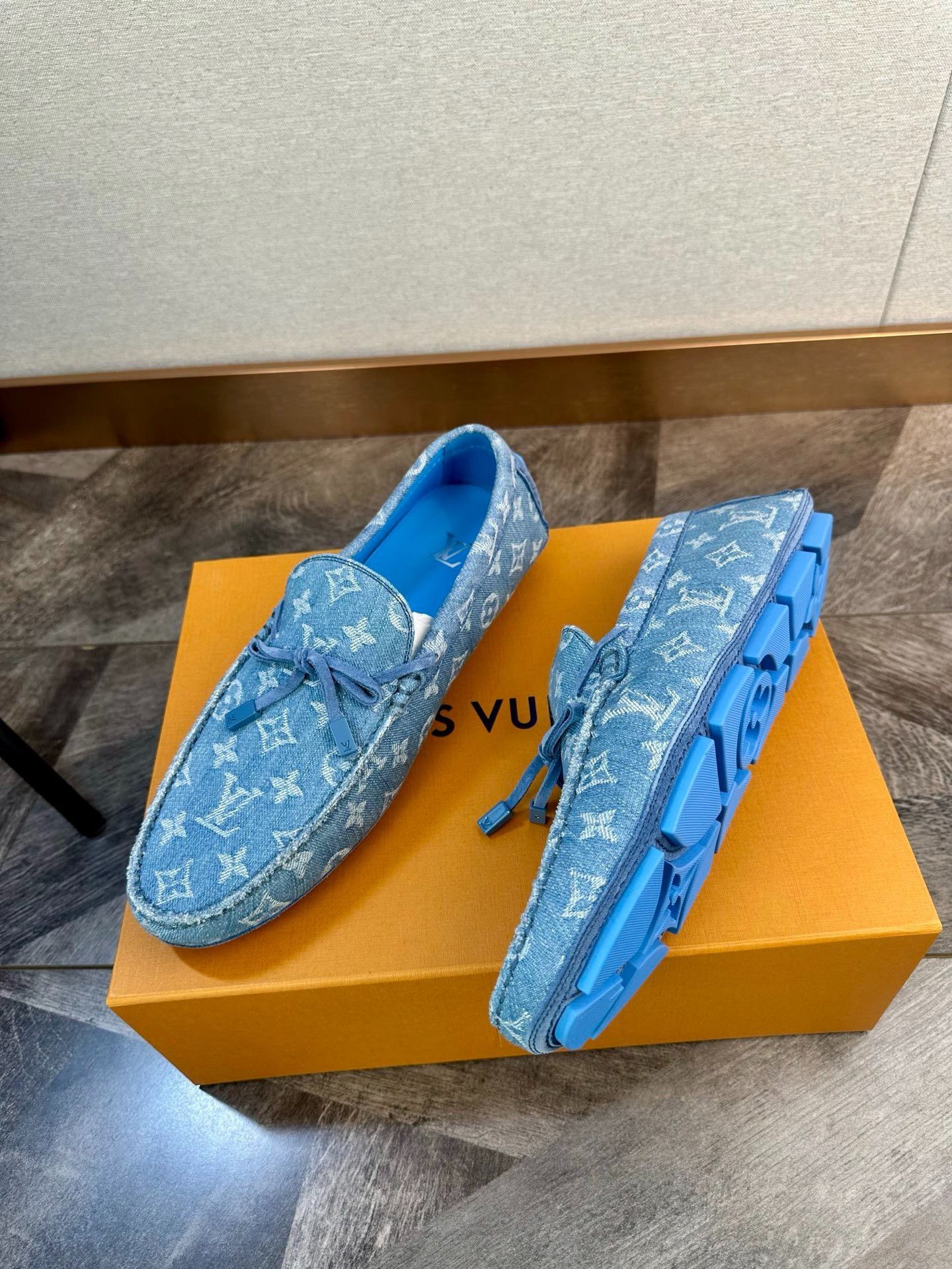 Louis Vuitton LV Blue Denim Monogram Moccasin Loafer Size US 8 / EU 41 - 2 Thumbnail