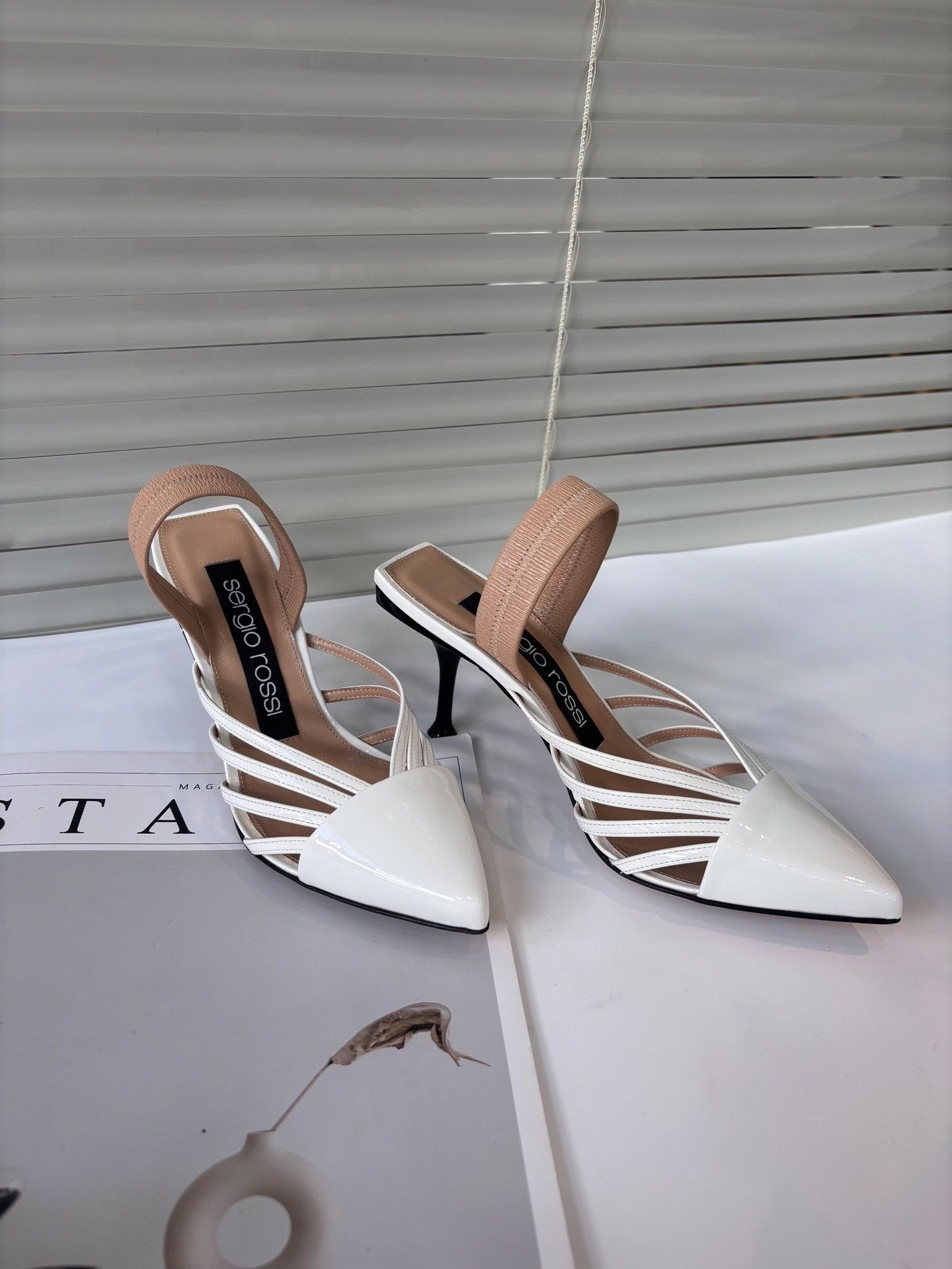 Sergio Rossi Sergio Rossi White Two-Way High-Heel Sandals Size US 5 / IT 35 - 2 Thumbnail