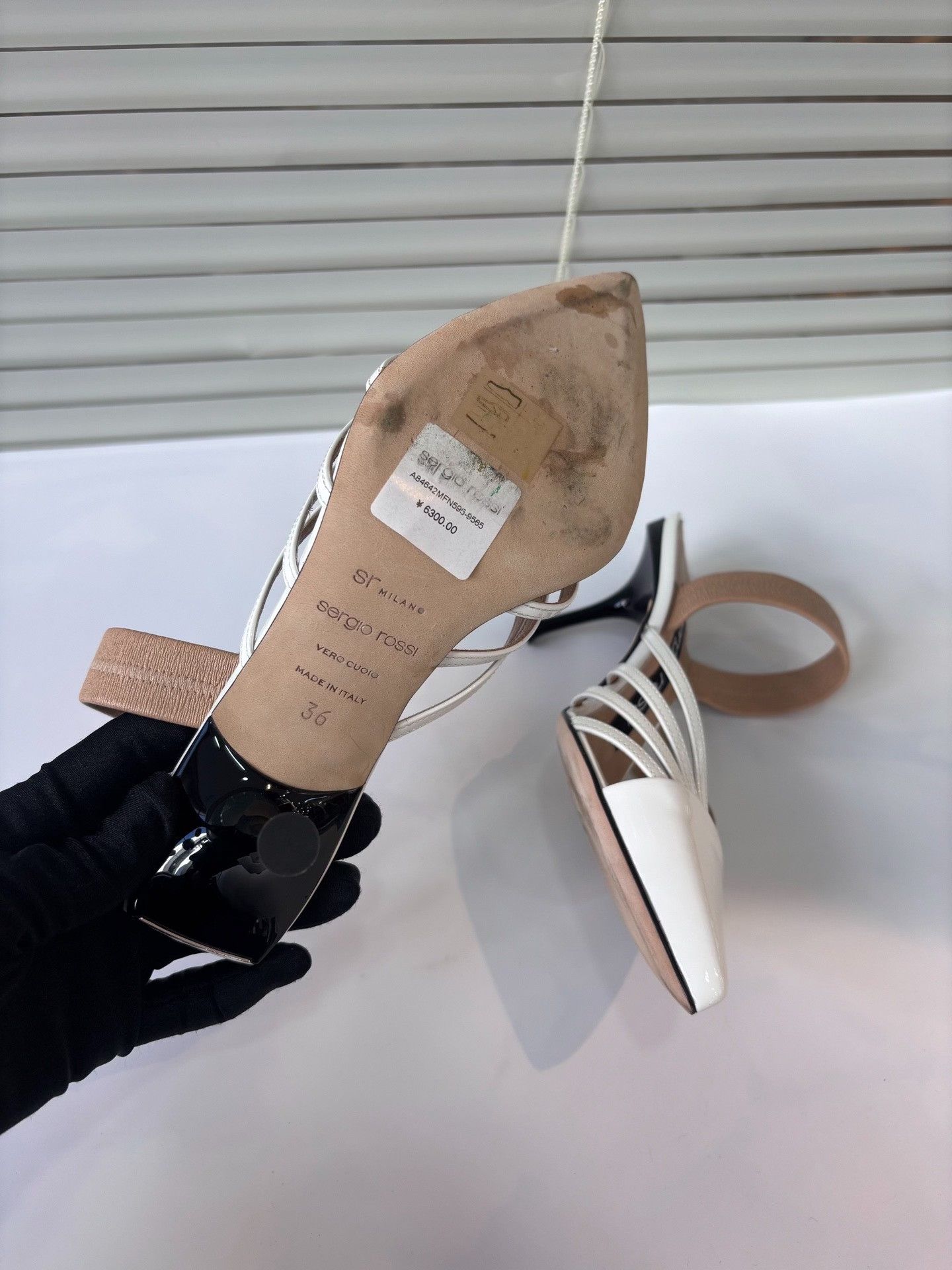 Sergio Rossi Sergio Rossi White Two-Way High-Heel Sandals Size US 5 / IT 35 - 4 Thumbnail