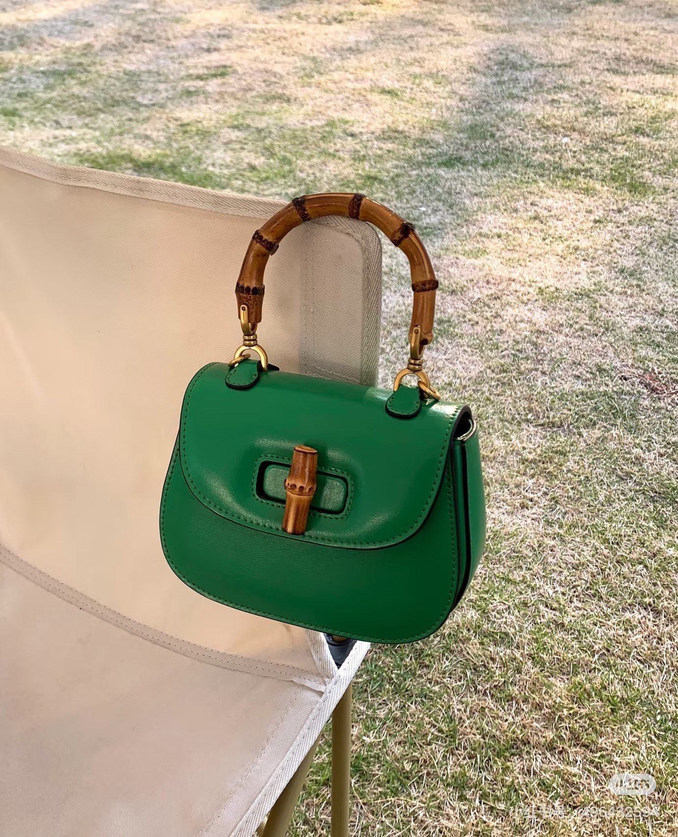 Gucci Gucci 1947 Bamboo Mimi Green Bag Size ONE SIZE - 5 Thumbnail