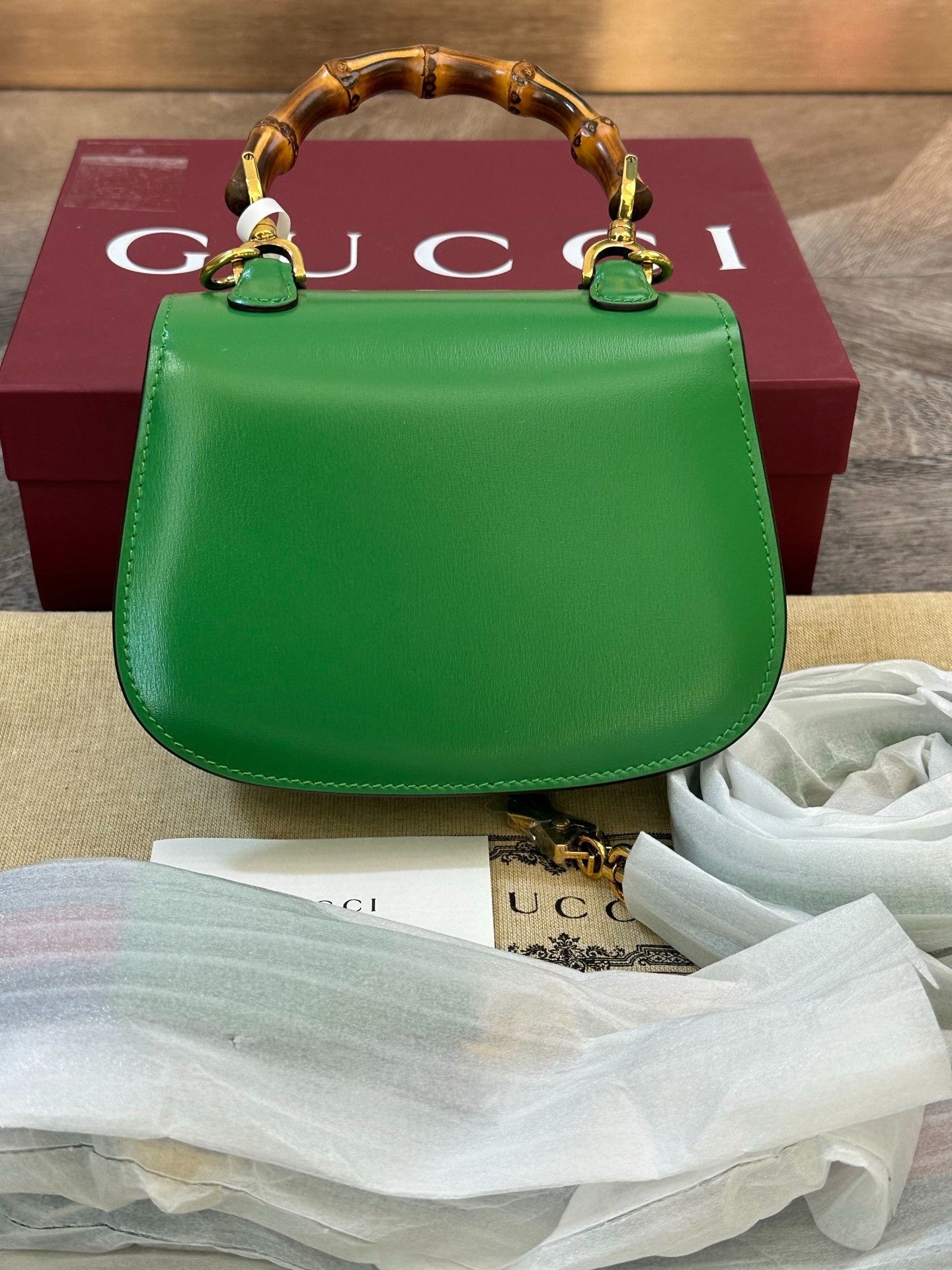 Gucci Gucci 1947 Bamboo Mimi Green Bag Size ONE SIZE - 2 Thumbnail