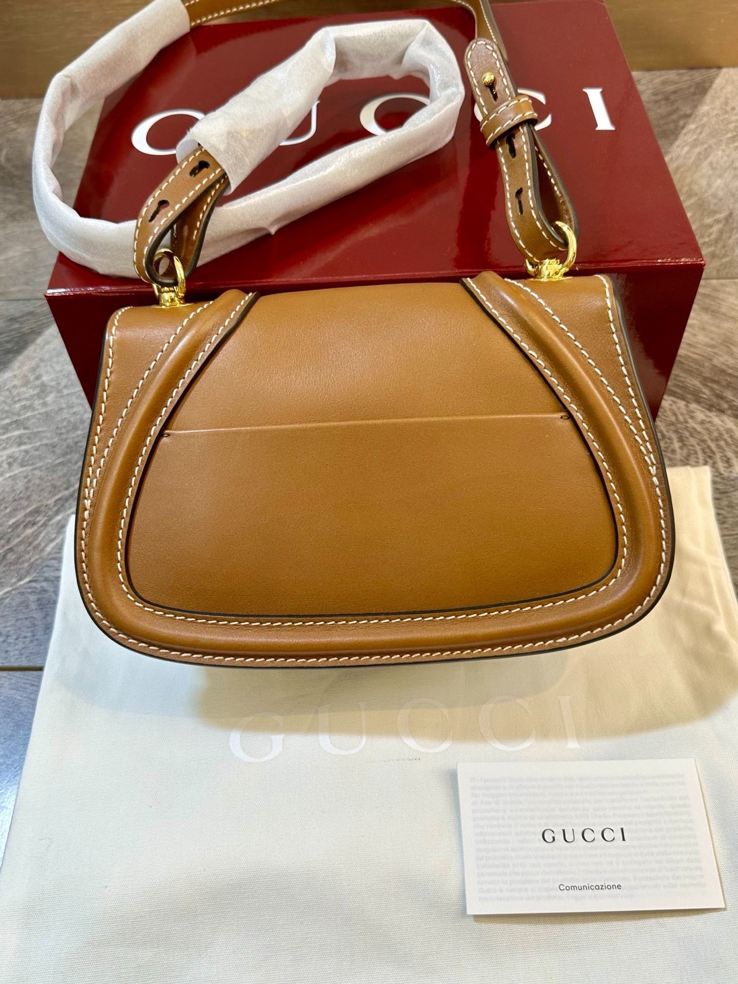 Gucci Gucci Blondie Brown Leather Saddle Bag Size ONE SIZE - 2 Thumbnail