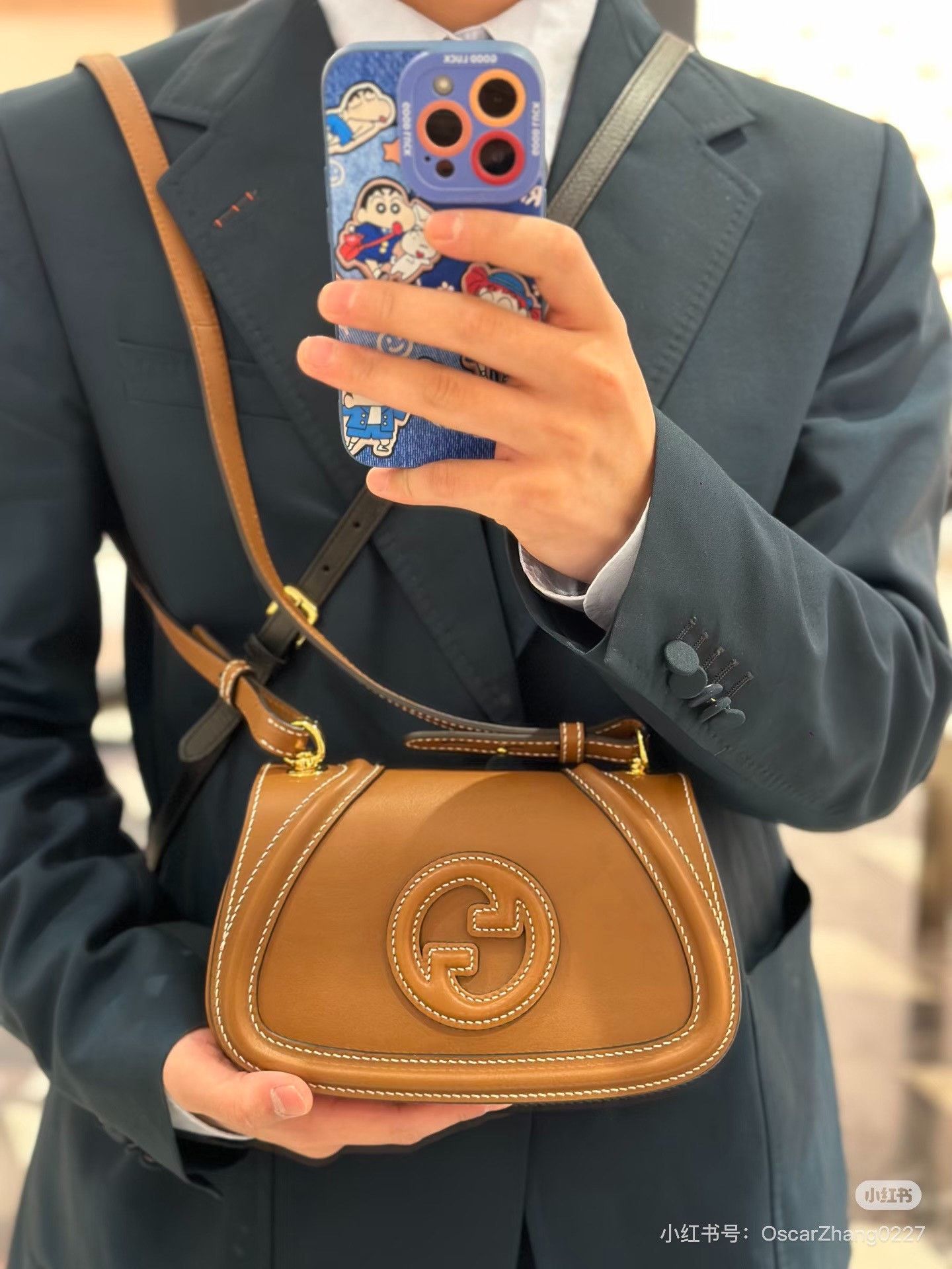 Gucci Gucci Blondie Brown Leather Saddle Bag Size ONE SIZE - 7 Thumbnail