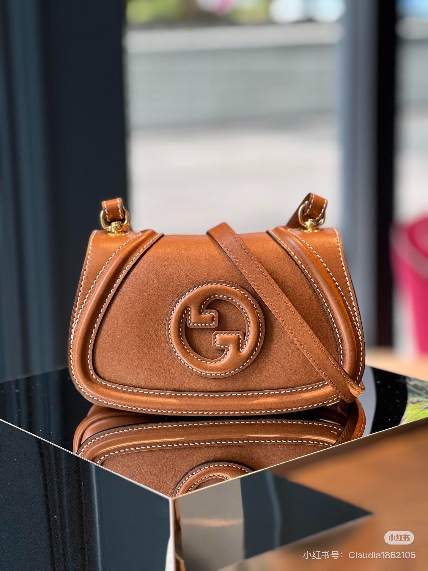 Gucci Gucci Blondie Brown Leather Saddle Bag Size ONE SIZE - 8 Thumbnail