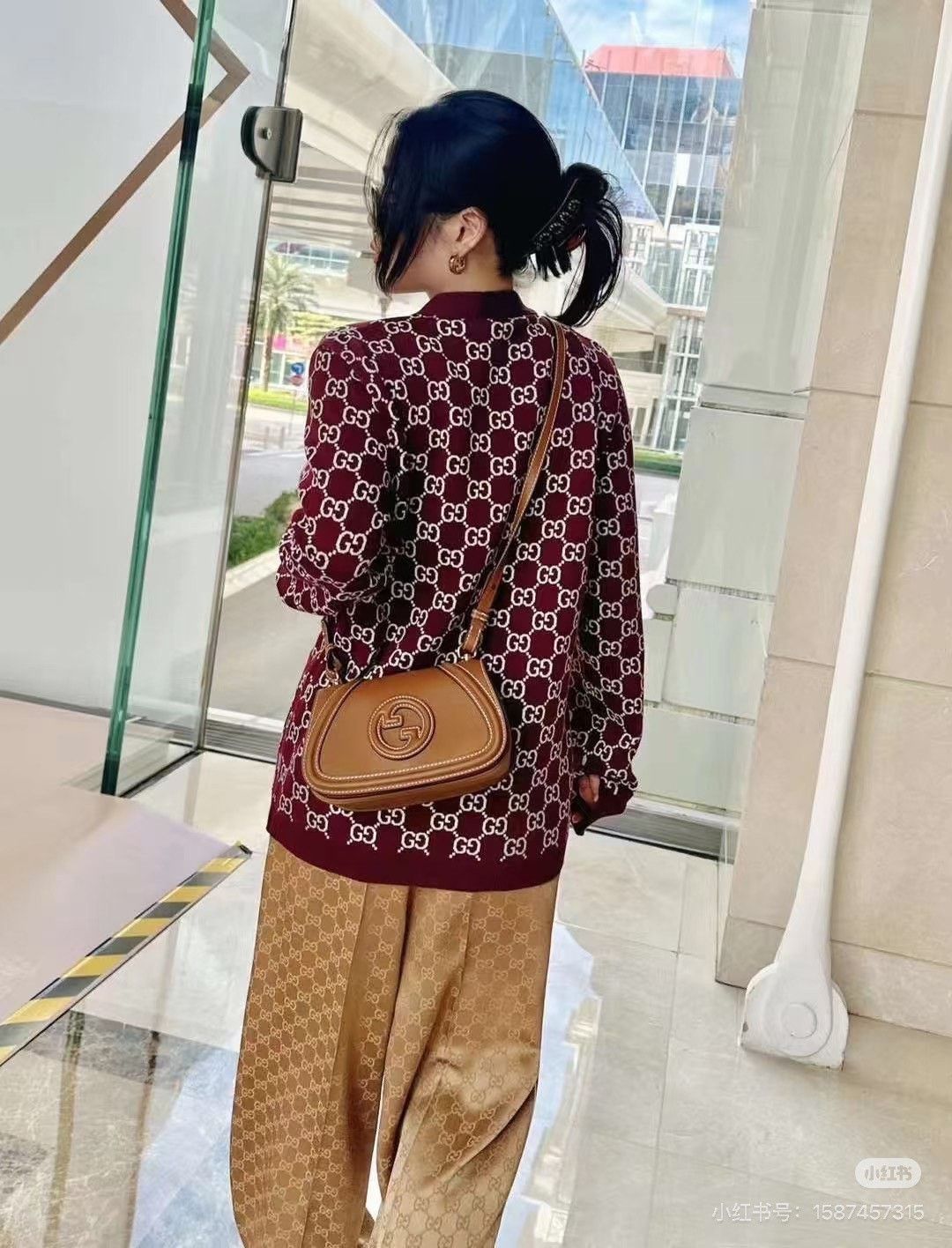 Gucci Gucci Blondie Brown Leather Saddle Bag Size ONE SIZE - 3 Thumbnail
