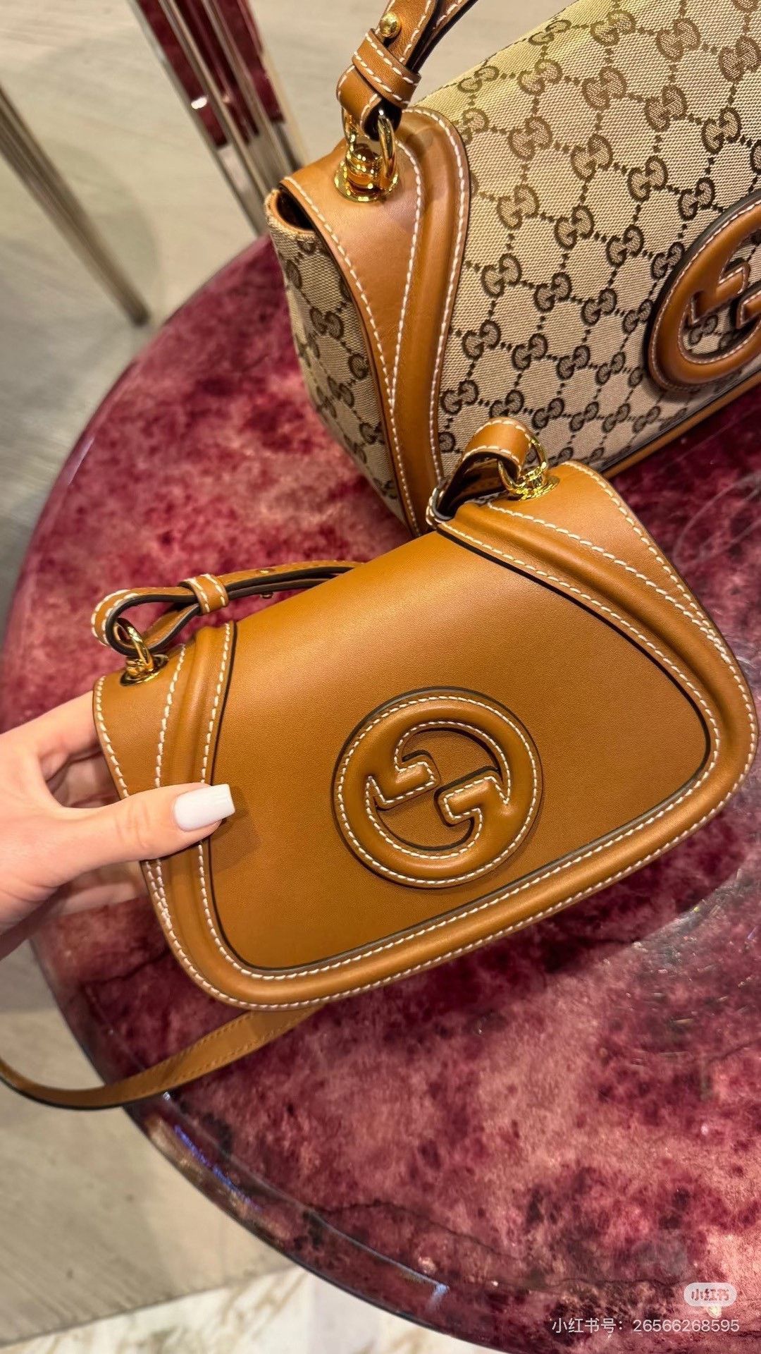 Gucci Gucci Blondie Brown Leather Saddle Bag Size ONE SIZE - 9 Thumbnail