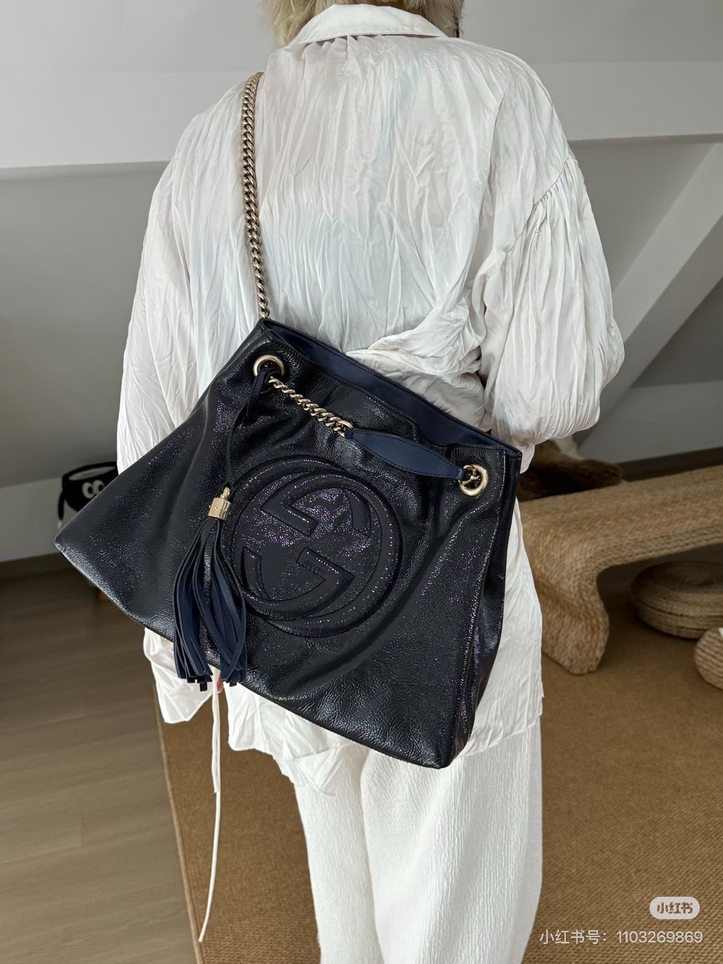Gucci Gucci Soho Blue Tote Bag Size ONE SIZE - 8 Thumbnail