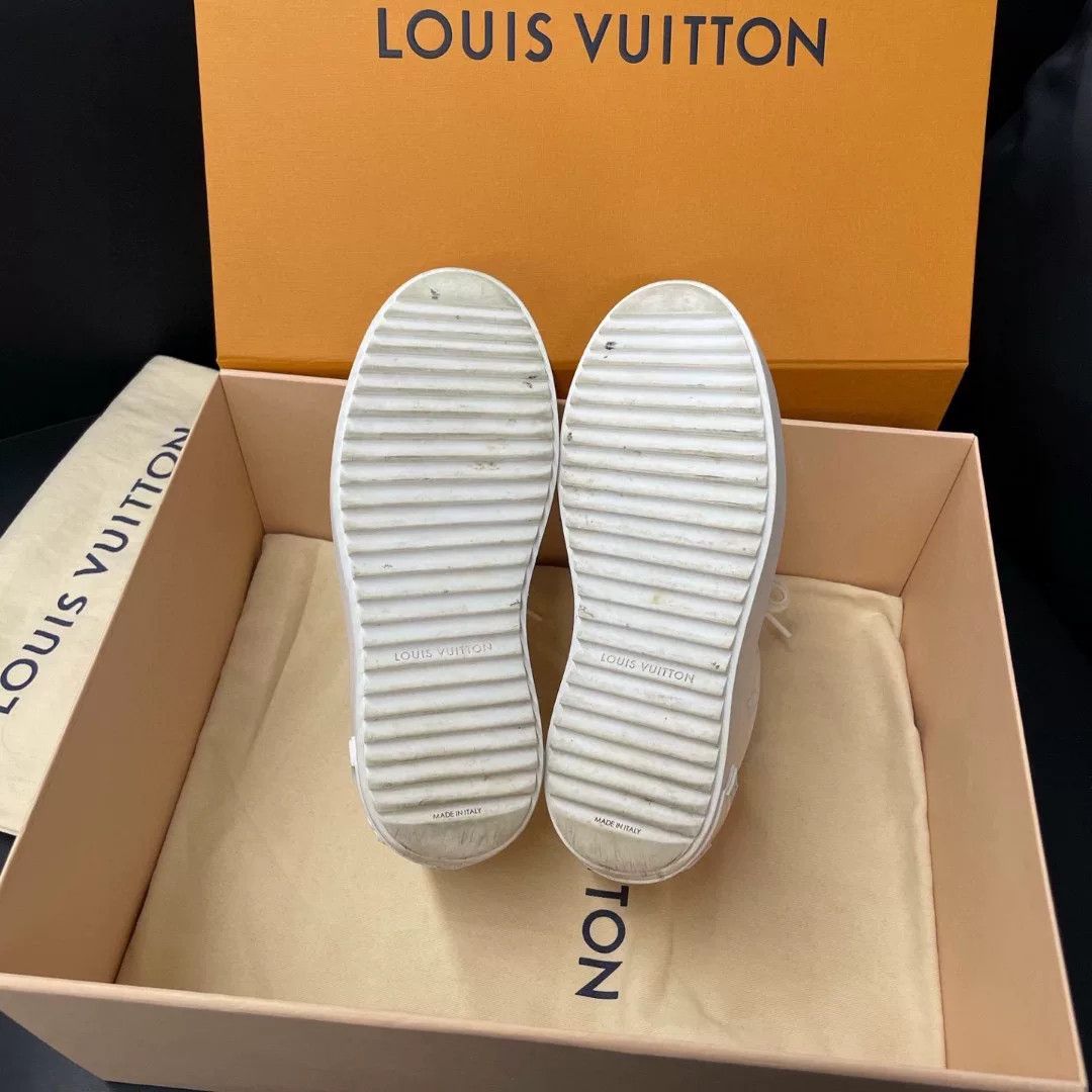 Louis Vuitton LV Logo Pink Gradient White Sneakers Size US 4 / IT 34 - 6 Thumbnail