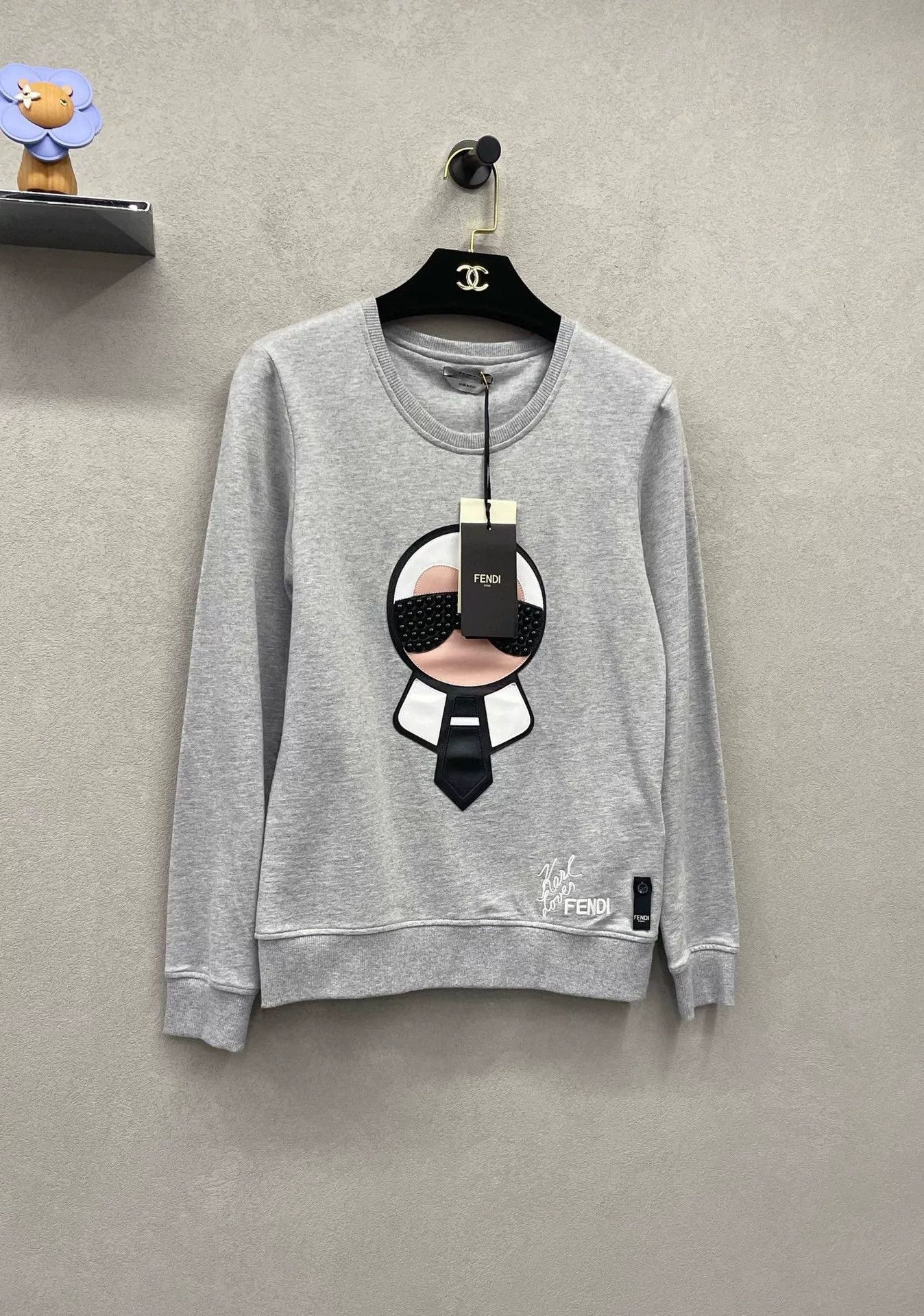 Fendi Fendi Gray Cartoon Print Sweatshirt Size S / US 4 / IT 40 - 3 Thumbnail