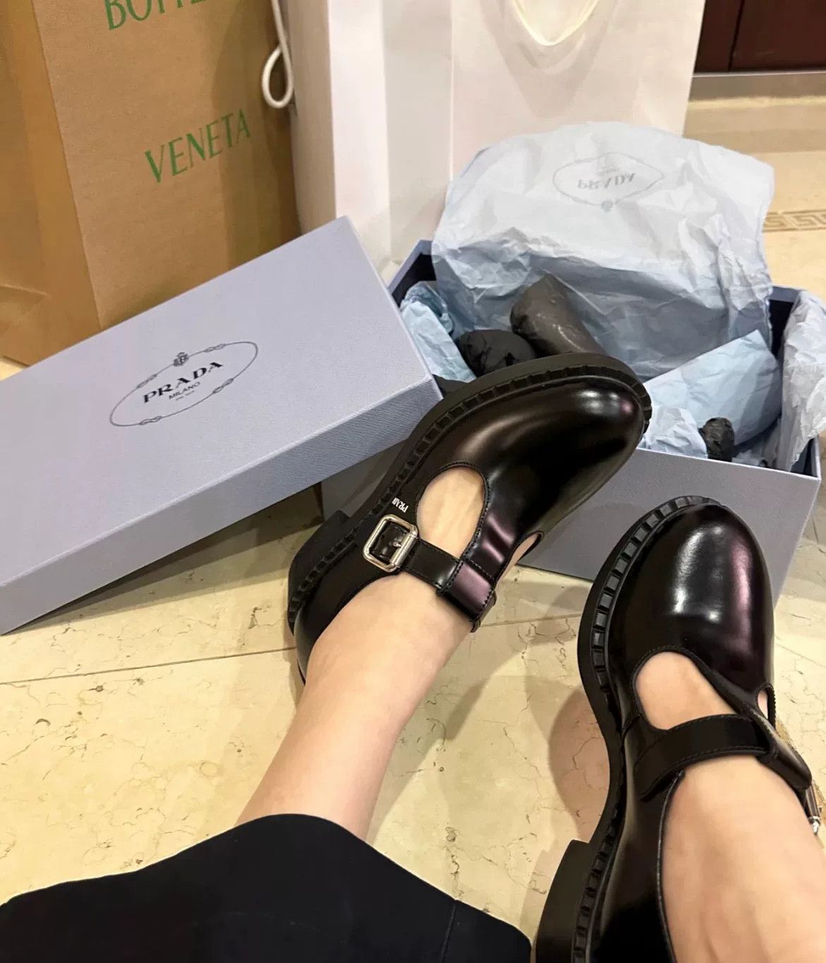 Prada Prada Black Mary Jane Shoes Size US 7 / IT 37 - 7 Thumbnail