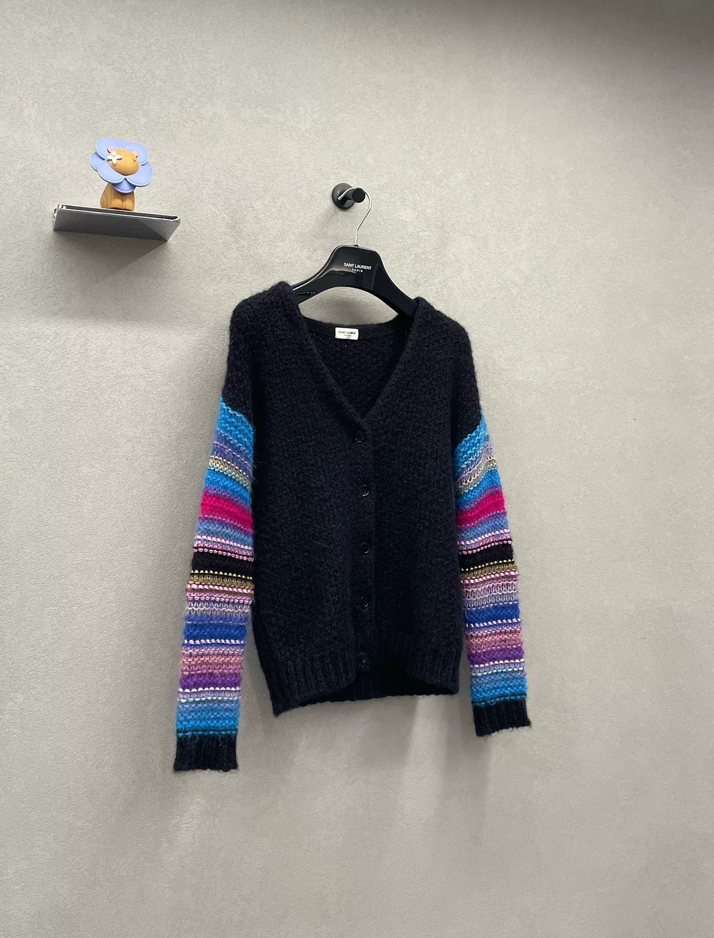 Saint Laurent Paris Saint Laurent Black Knit Cardigan Size XS / US 0-2 / IT 36-38 - 3 Thumbnail