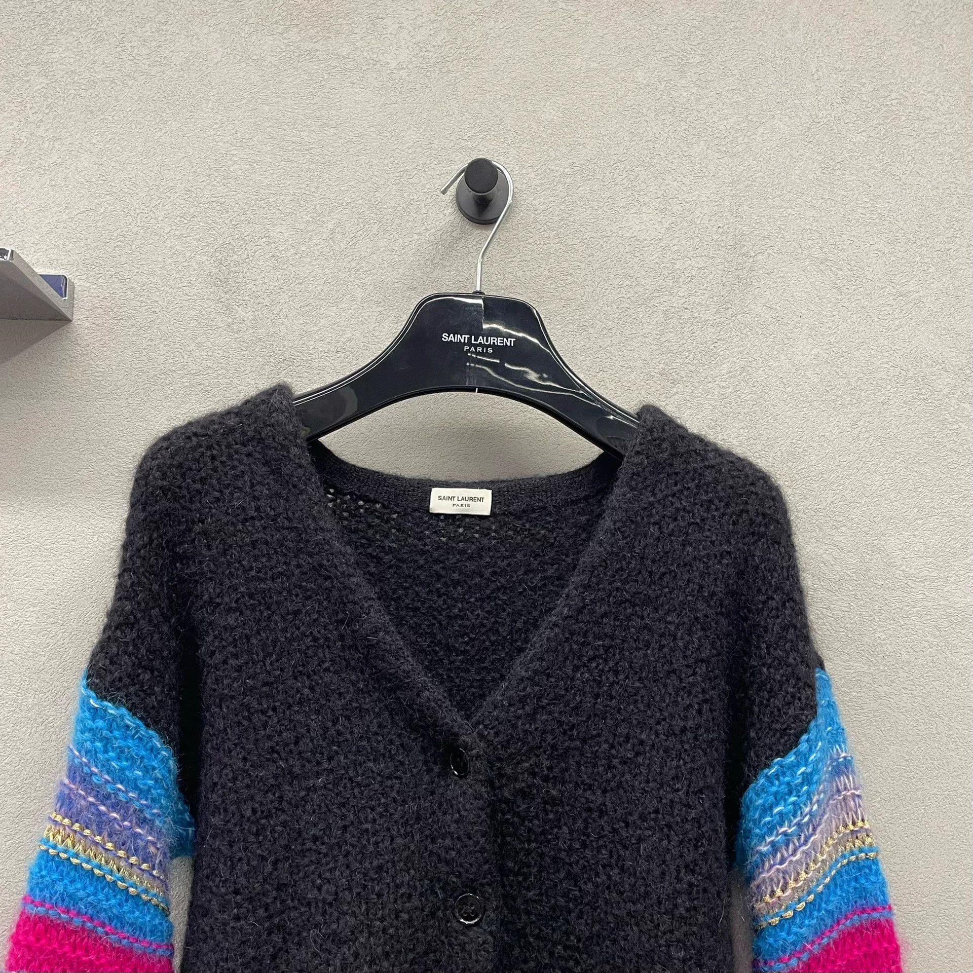 Saint Laurent Paris Saint Laurent Black Knit Cardigan Size XS / US 0-2 / IT 36-38 - 4 Thumbnail