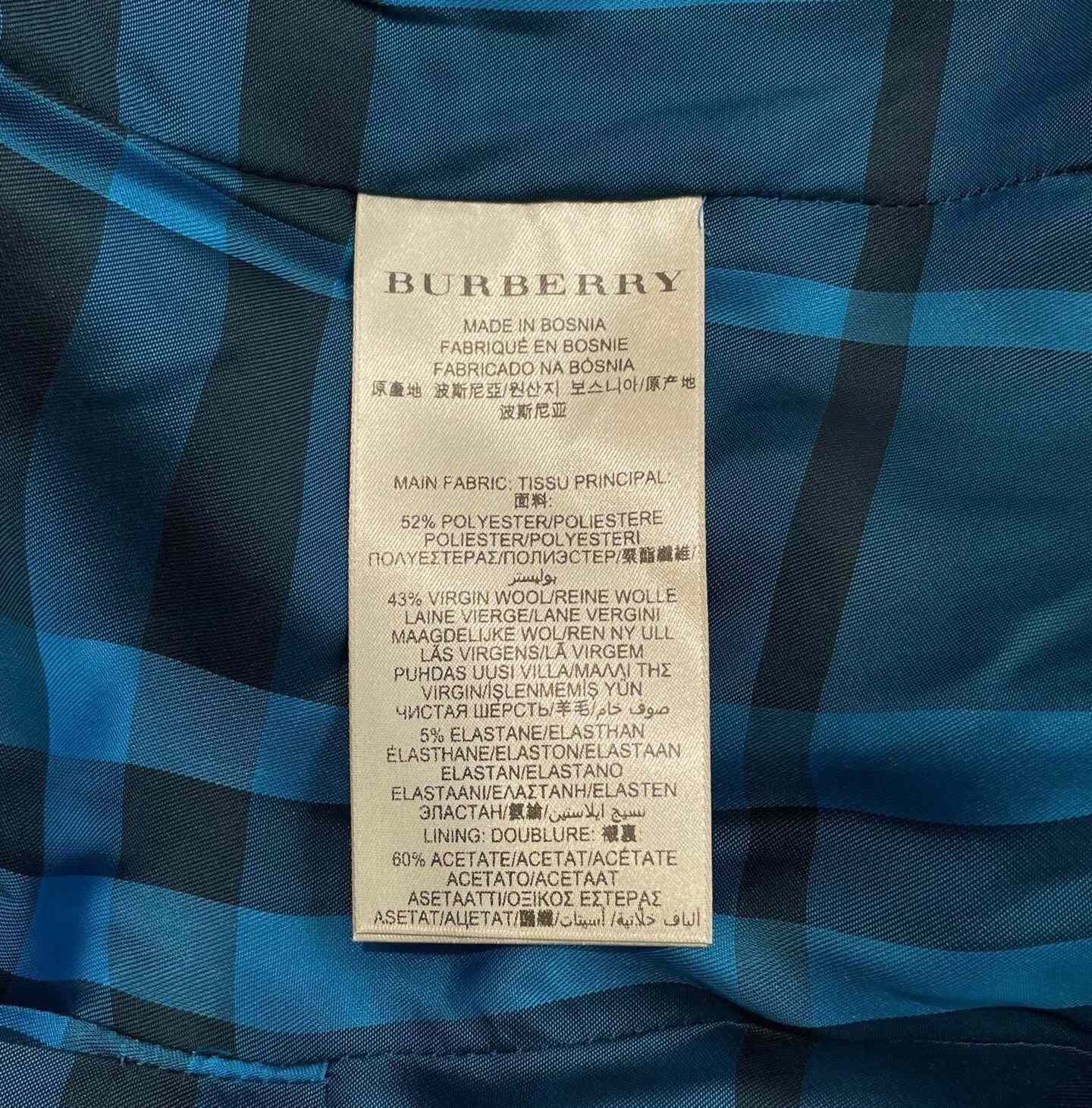 Burberry Burberry Blue Double-Breasted Coat Size XXS / US 00 / IT 34 - 6 Thumbnail