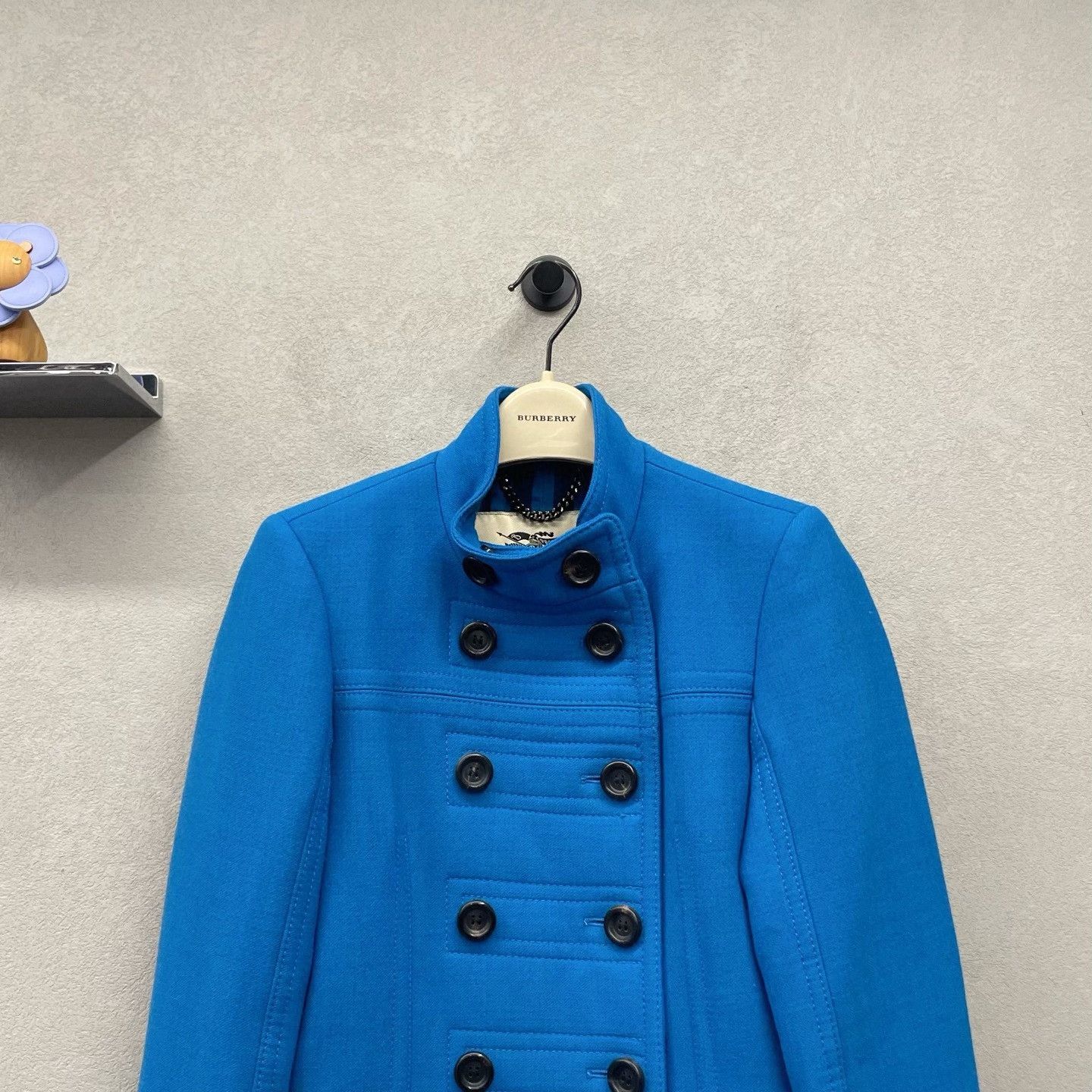 Burberry Burberry Blue Double-Breasted Coat Size XXS / US 00 / IT 34 - 4 Thumbnail
