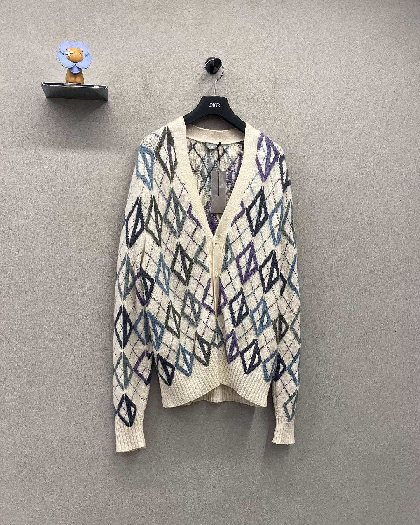 Dior Dior All-Over Diamond Knit Cardigan Size M / US 6-8 / IT 42-44 - 3 Thumbnail
