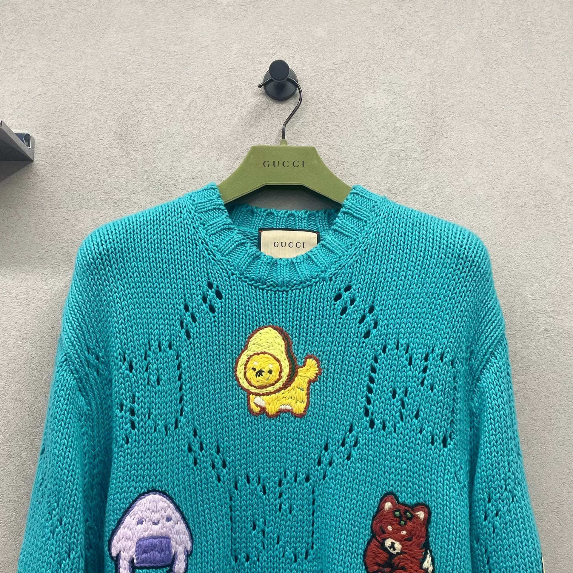 Gucci Gucci Blue Cartoon Embroidery Sweater Size M / US 6-8 / IT 42-44 - 4 Thumbnail