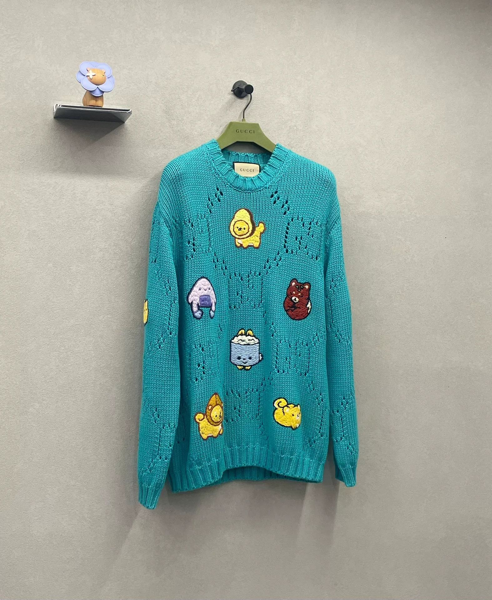 Gucci Gucci Blue Cartoon Embroidery Sweater Size M / US 6-8 / IT 42-44 - 3 Thumbnail