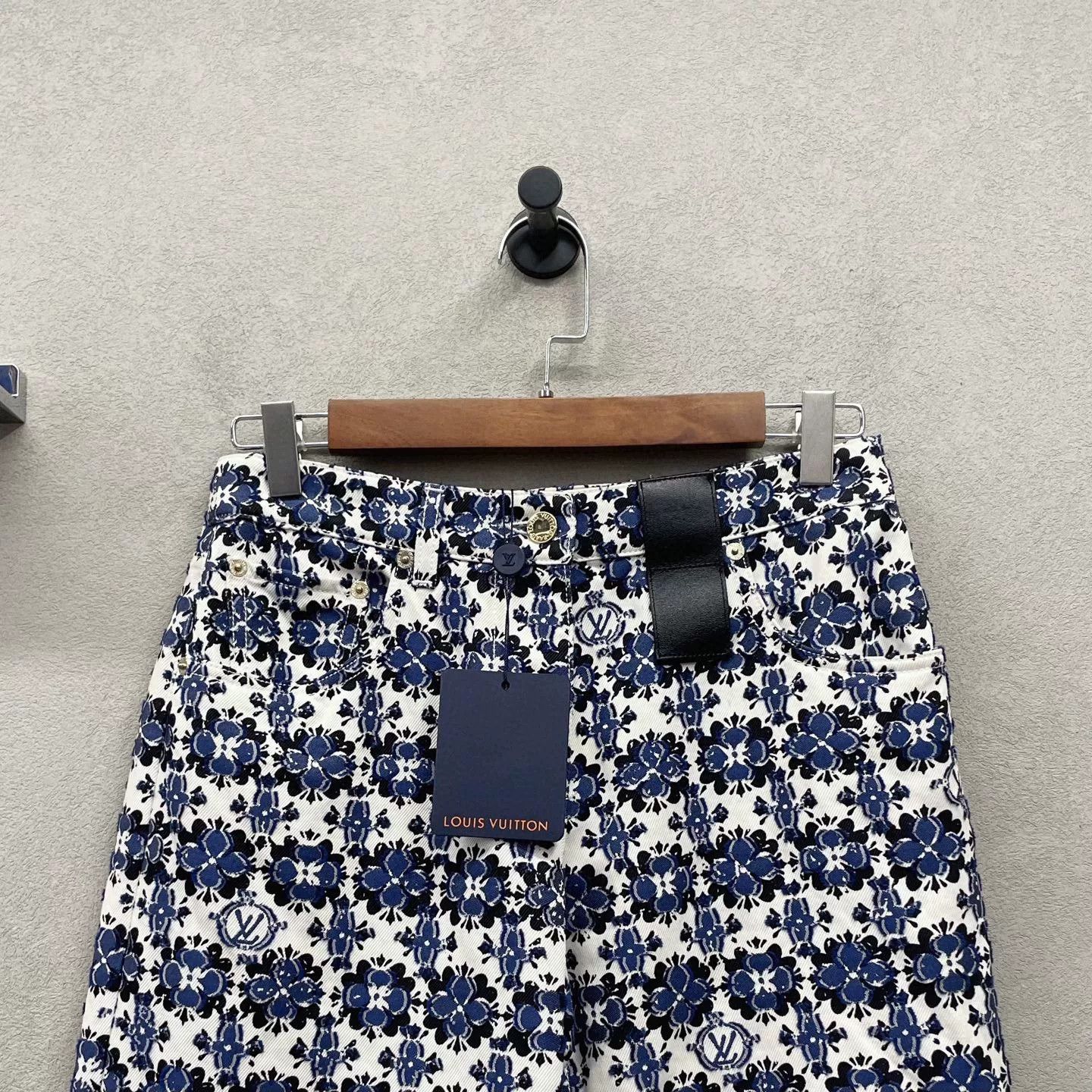 Louis Vuitton LV Blue Floral Print Jeans Size 36" / US 14 / IT 50 - 4 Thumbnail
