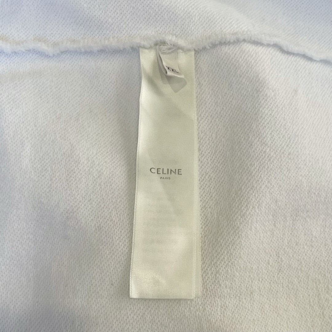 Celine Celine White Logo Sweatshirt Size US XXL / EU 58 / 5 - 6 Thumbnail