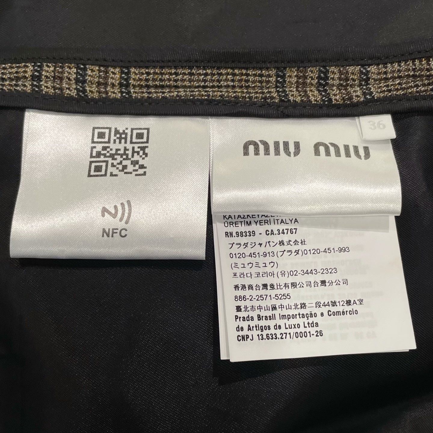 Miu Miu Miumiu Brown Checkered Coat Size XS / US 0-2 / IT 36-38 - 6 Thumbnail