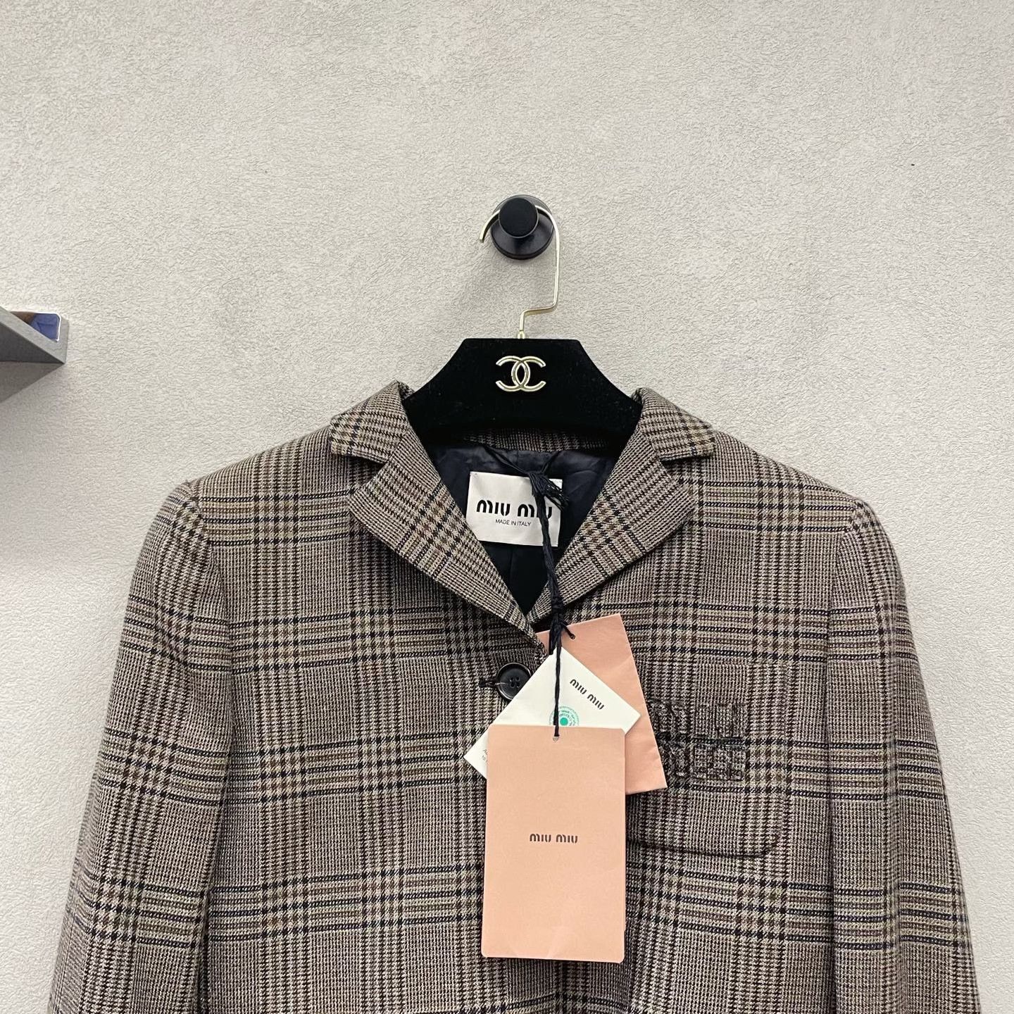 Miu Miu Miumiu Brown Checkered Coat Size XS / US 0-2 / IT 36-38 - 4 Thumbnail
