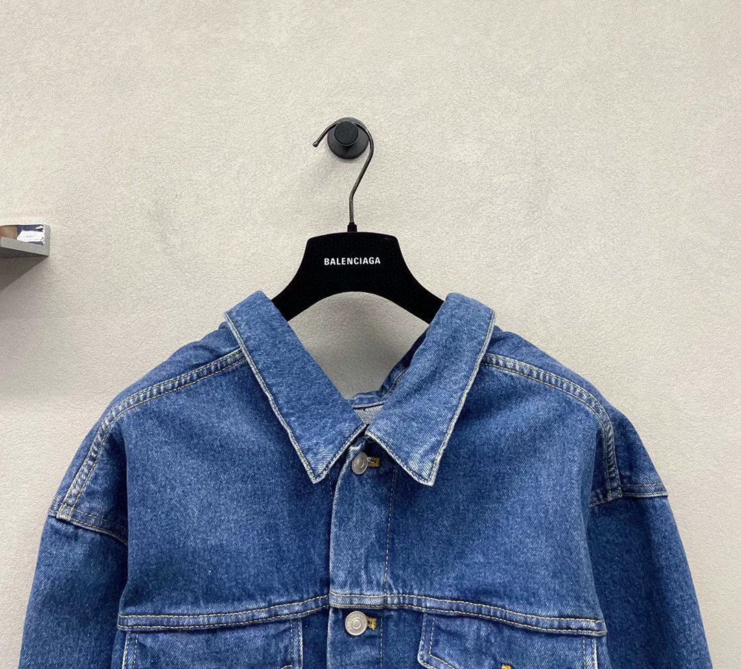 Balenciaga Balenciaga Blue Denim Jacket Size XS / US 0-2 / IT 36-38 - 4 Thumbnail