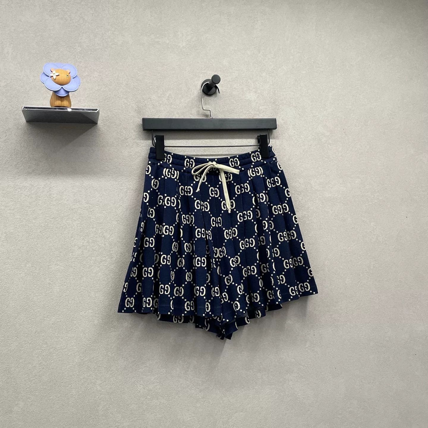 Gucci Gucci Blue Jacquard All-Over Print Culottes Size 22" - 3 Thumbnail