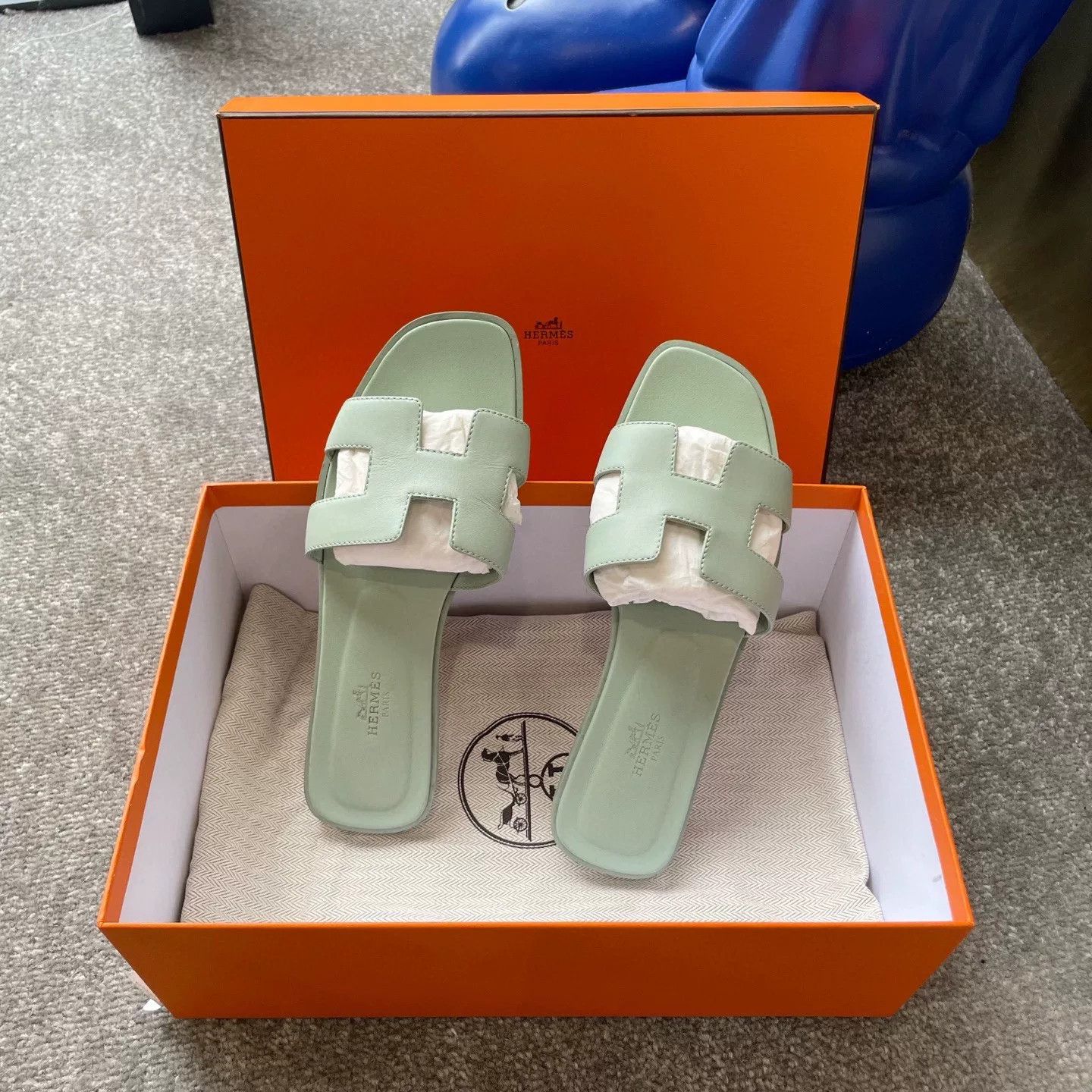 Hermes Hermès Green H Slippers Size US 6 / IT 36 - 6 Thumbnail